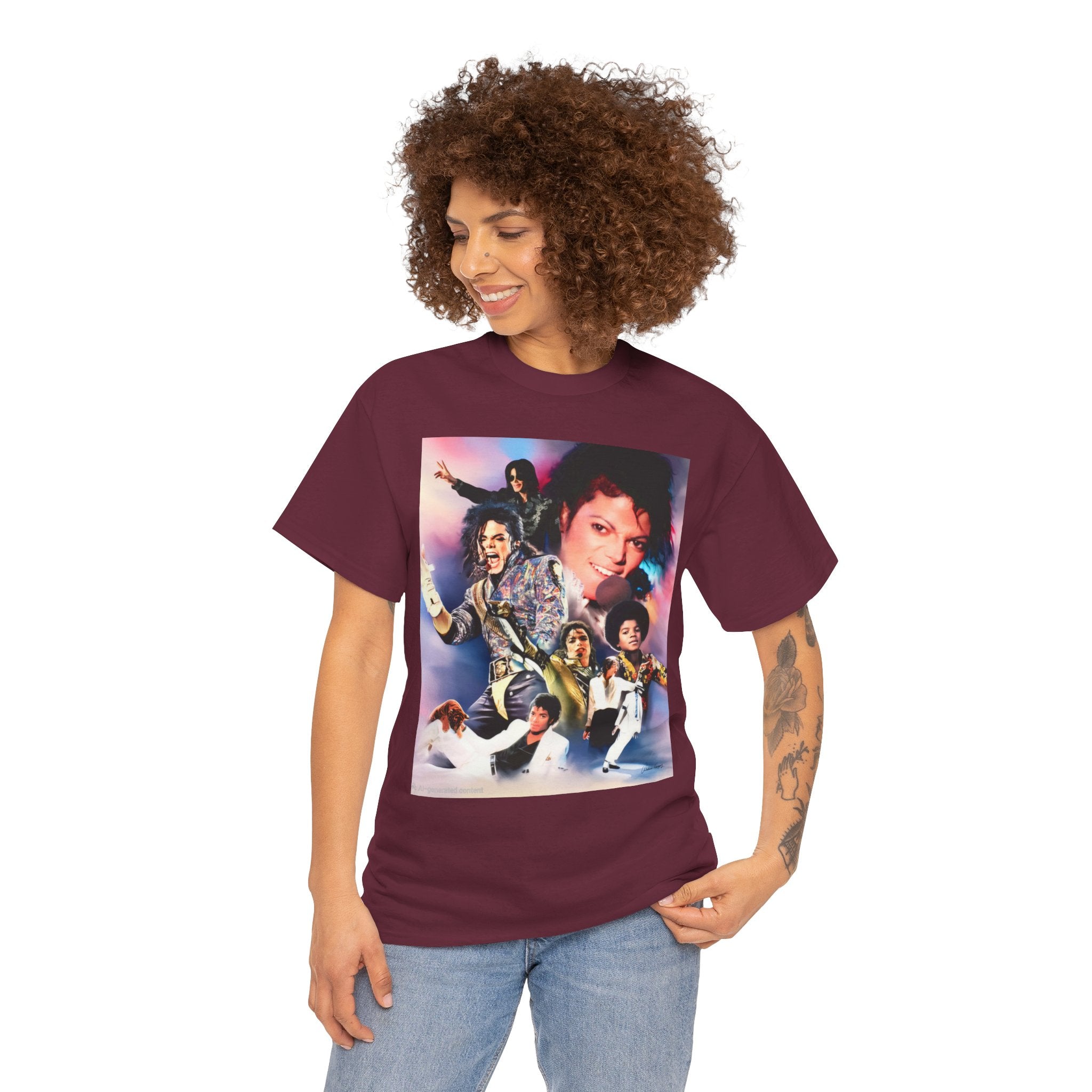 Michael Jackson Tribute Tee — Vintage Pop Collage T-Shirt
