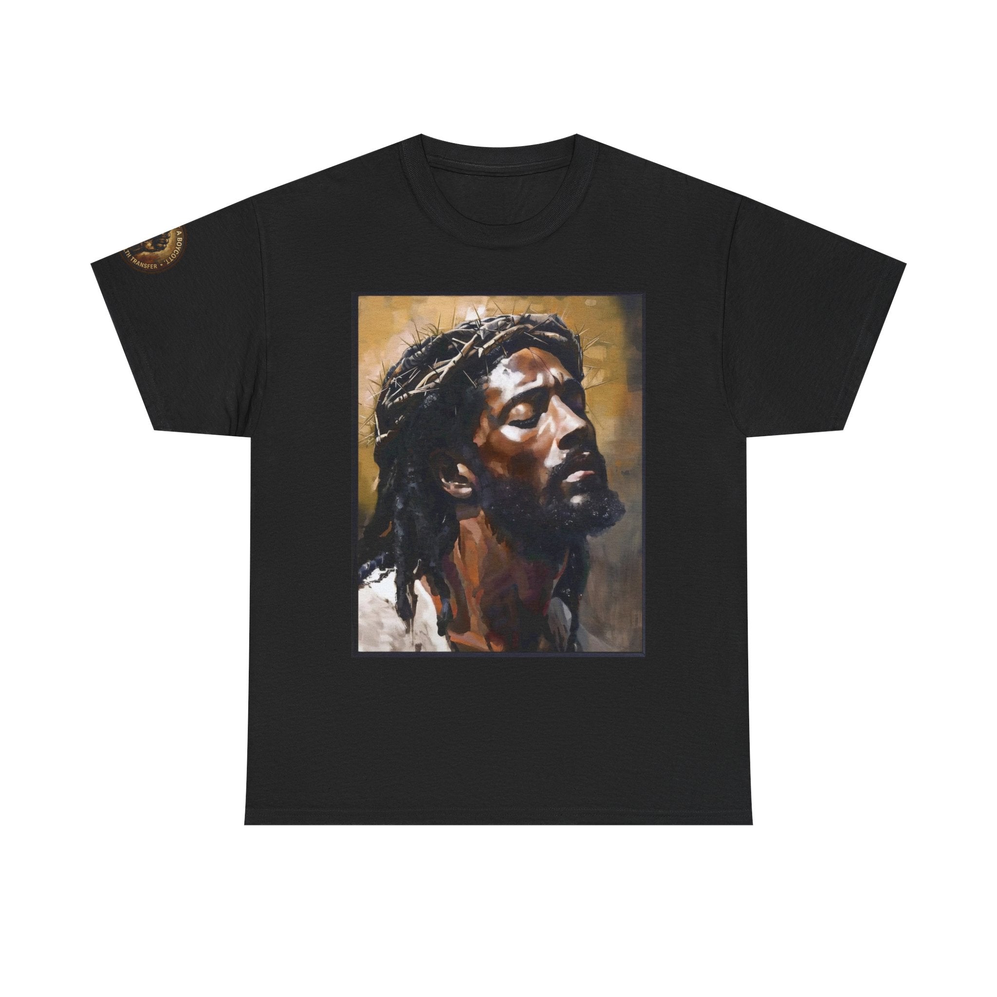 Jesus Portrait Tee with 'This Is Not A Boycott — This Is A Wealth Transfer' Back Emblem