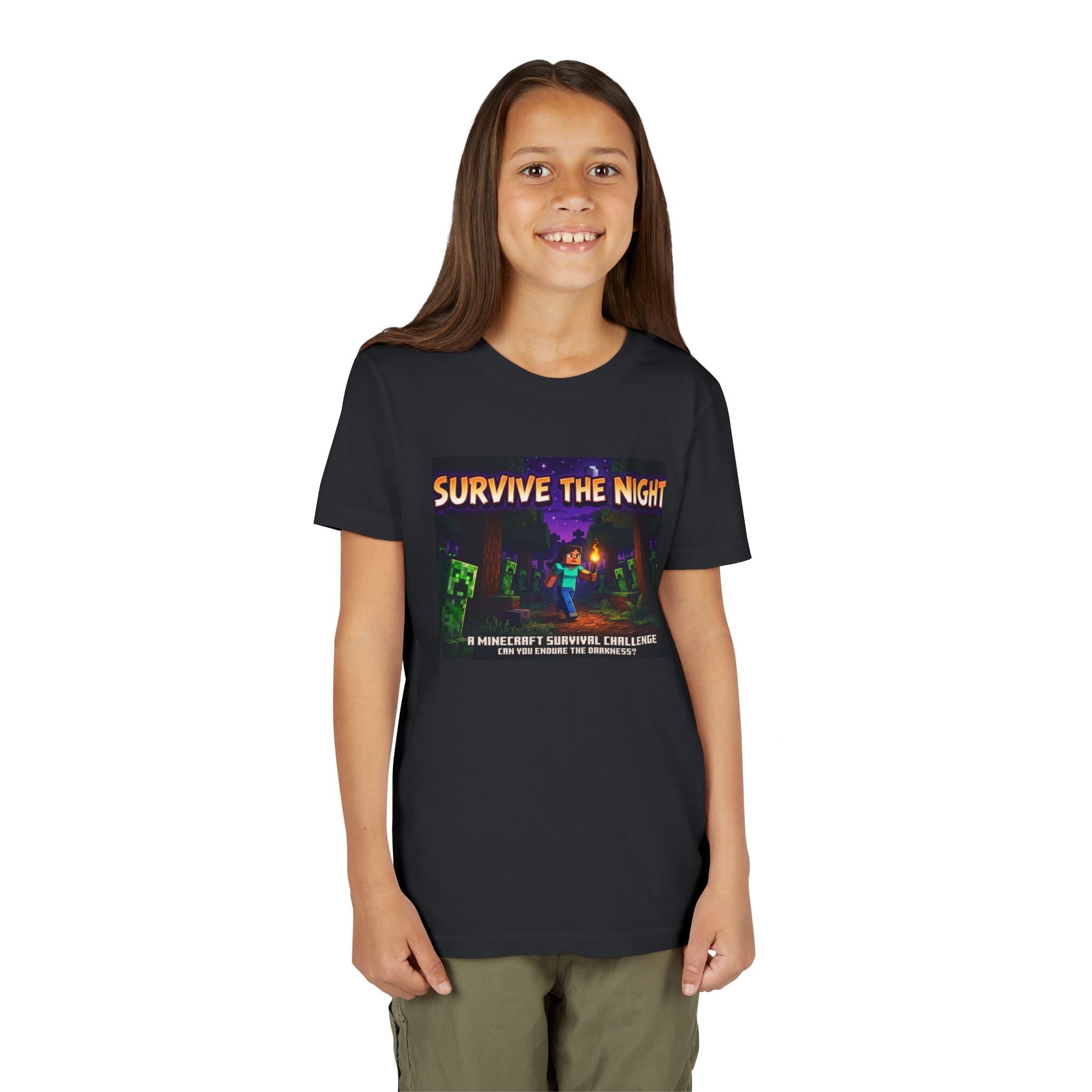 Survive the Night Youth Tee — Glowing Creeper Night Gamer Shirt