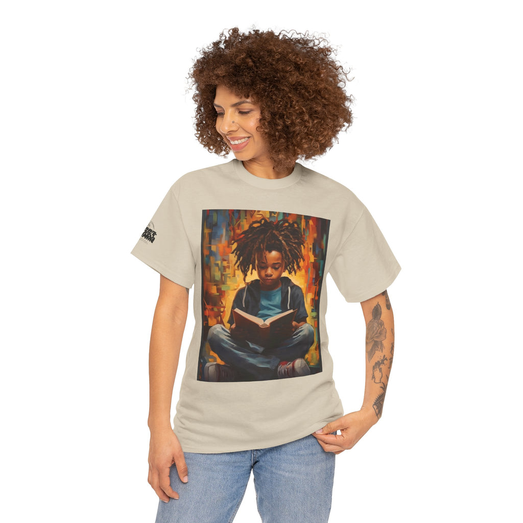 Graphic Tee — 'This Is Not A Boycott, This Is A Wealth Transfer' Back Print with Reading Child Artwork