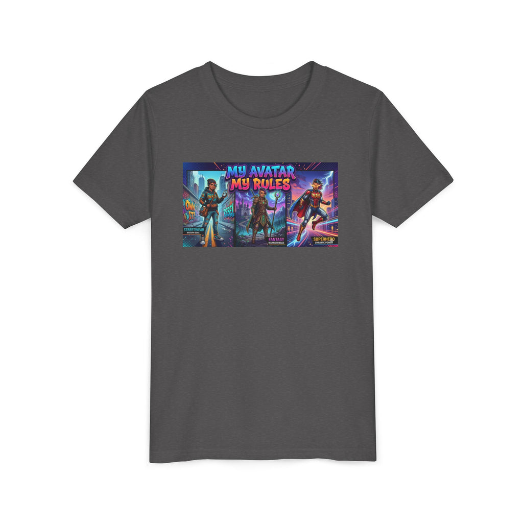 Youth Tee — “MY AVATAR MY RULES” Customizable Character Graphic