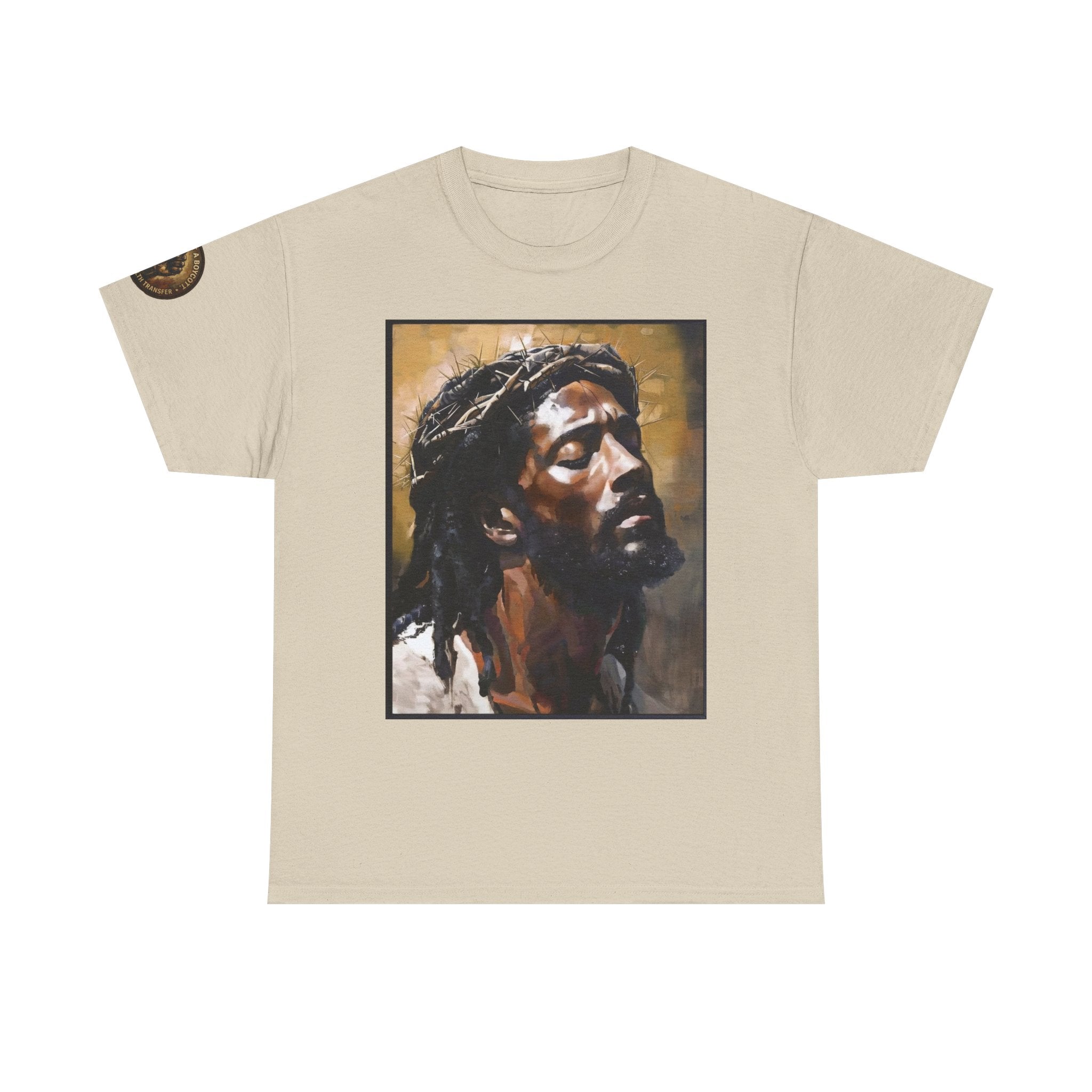 Jesus Portrait Tee with 'This Is Not A Boycott — This Is A Wealth Transfer' Back Emblem
