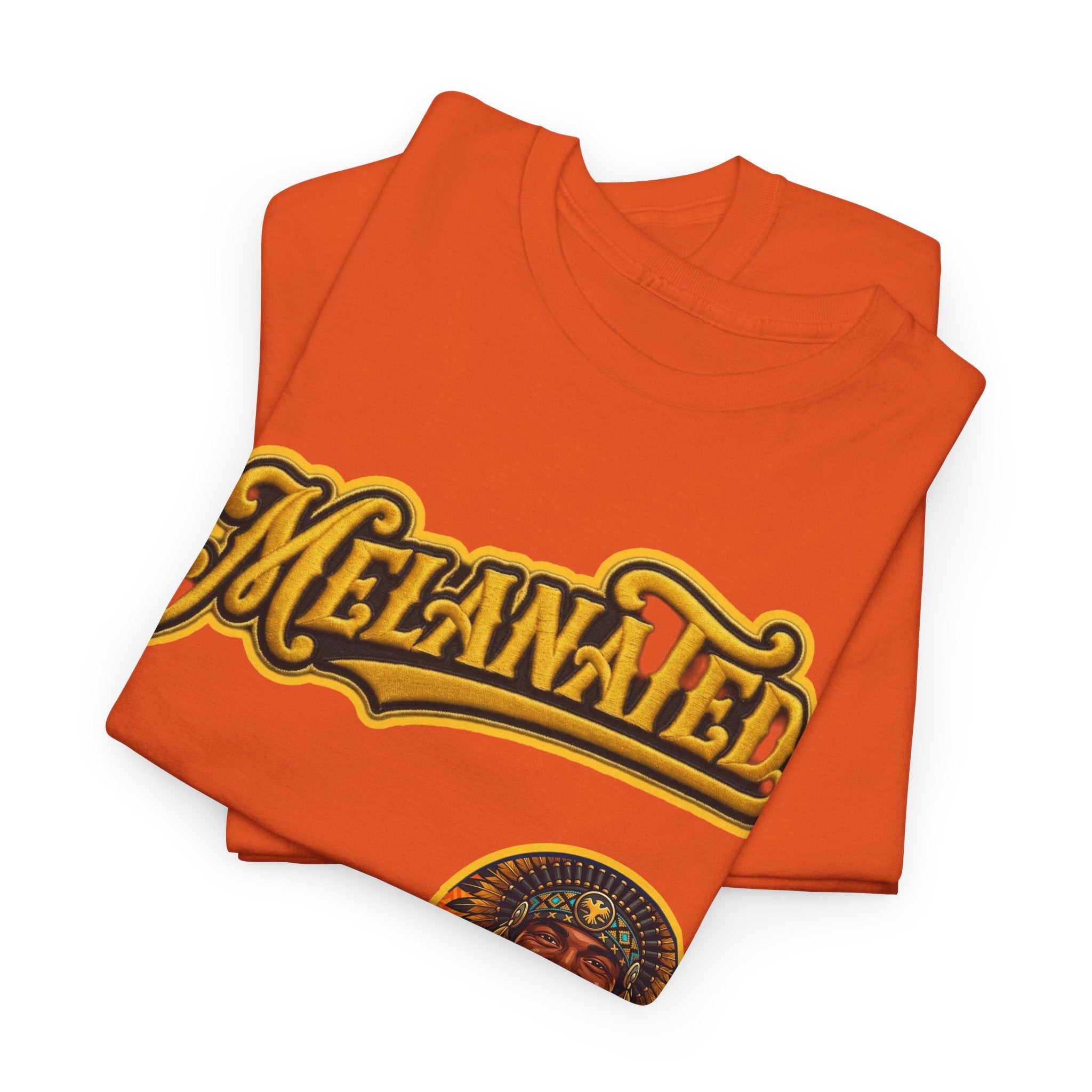 Melanated 19 Graphic Tee — Retro Script Logo & Gold Number Baseball Shirt