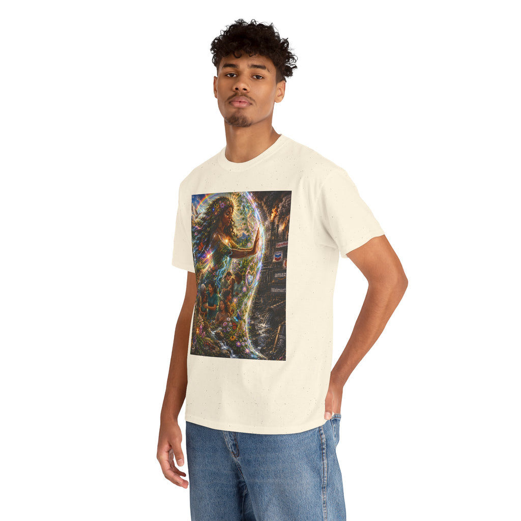 Cosmic Guardian Tee — Earth Mother Spiritual Graphic T-Shirt