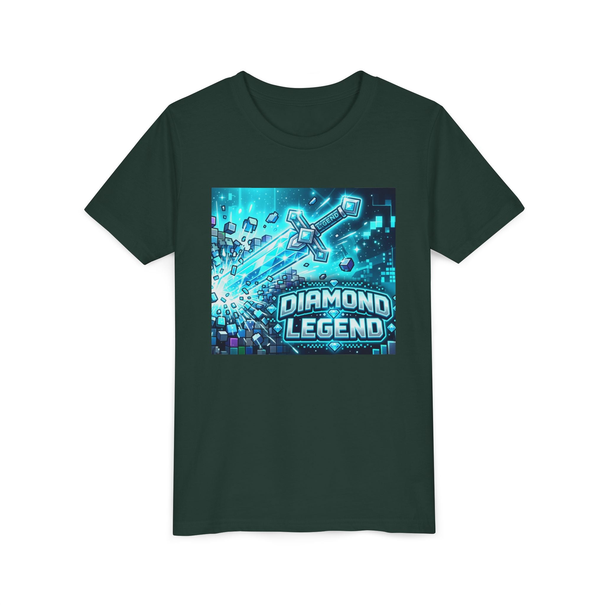 Youth Diamond Legend Tee — Pixel Minecraft-Style Gem Graphic Shirt