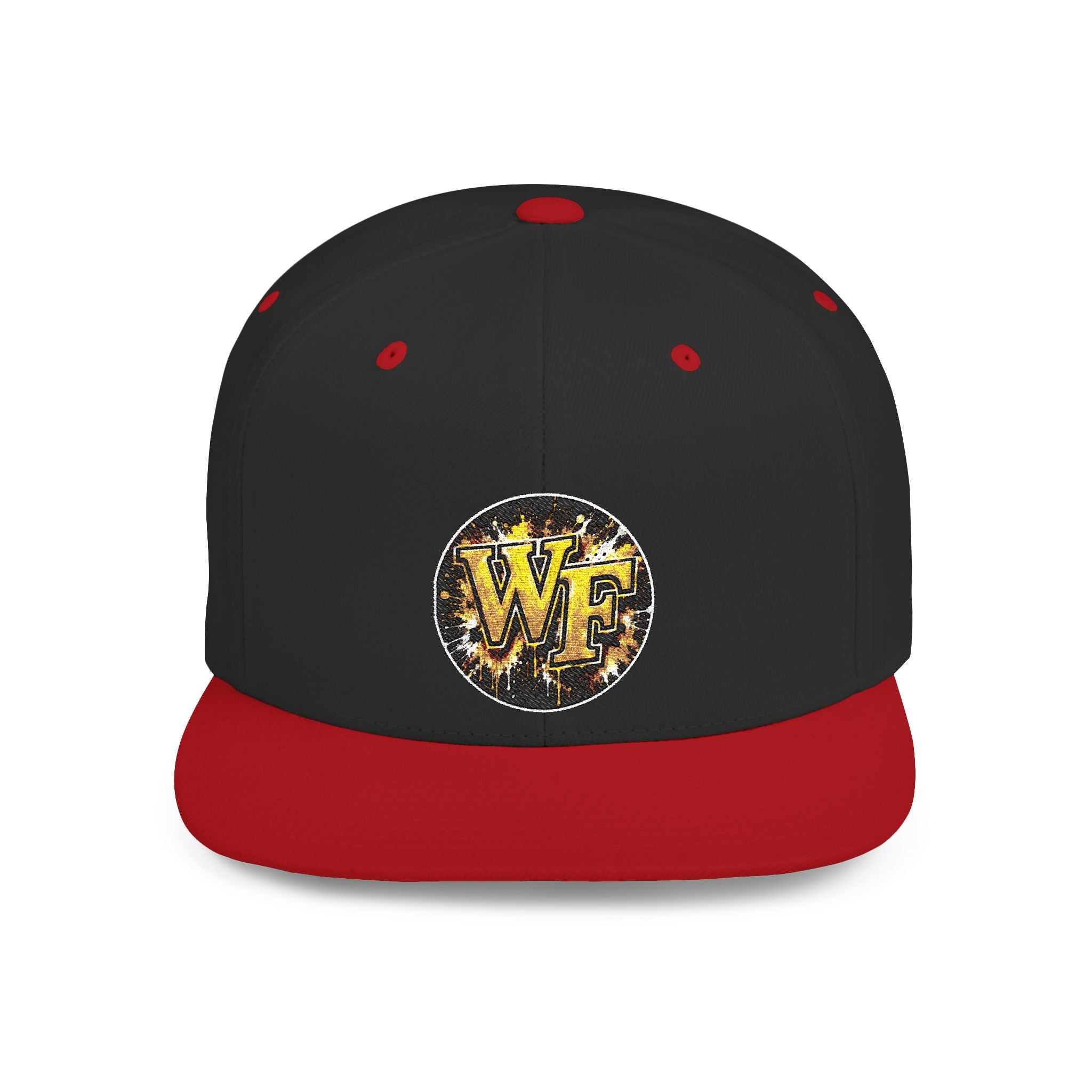Snapback Hat — WF Gold Leopard Logo Flat Bill Cap