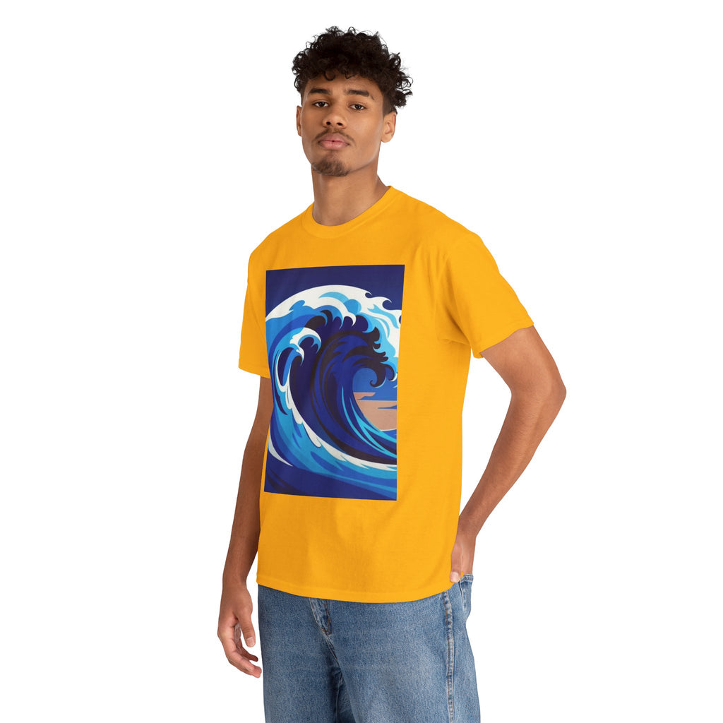 T-Shirt — Coastal Wave Graphic Tee (Ocean Sunset Wave Art)