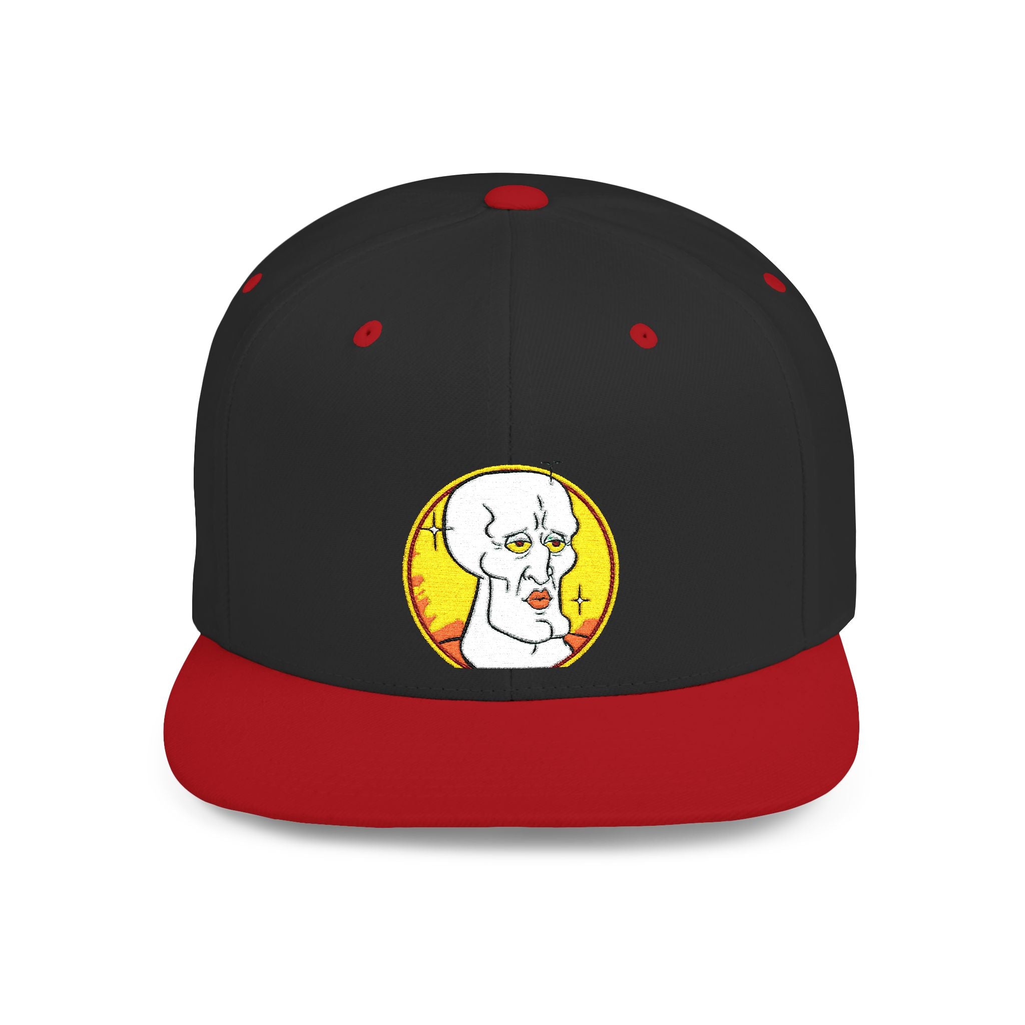 Snapback Hat — Cute Cat Holding Flower Patch, Cute Kawaii Cat Embroidered Cap