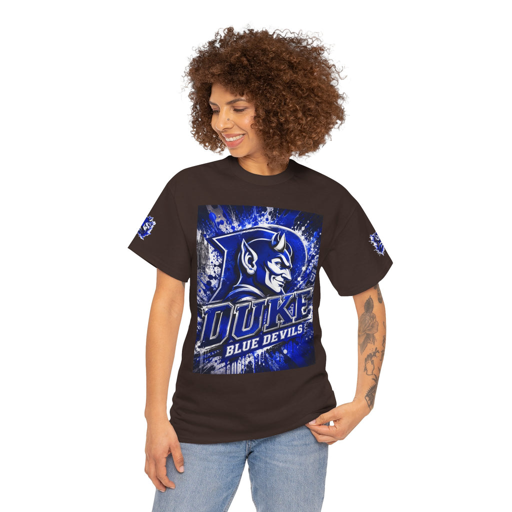 Duke Blue Devils Graphic Tee — Splatter Devil Logo T‑Shirt