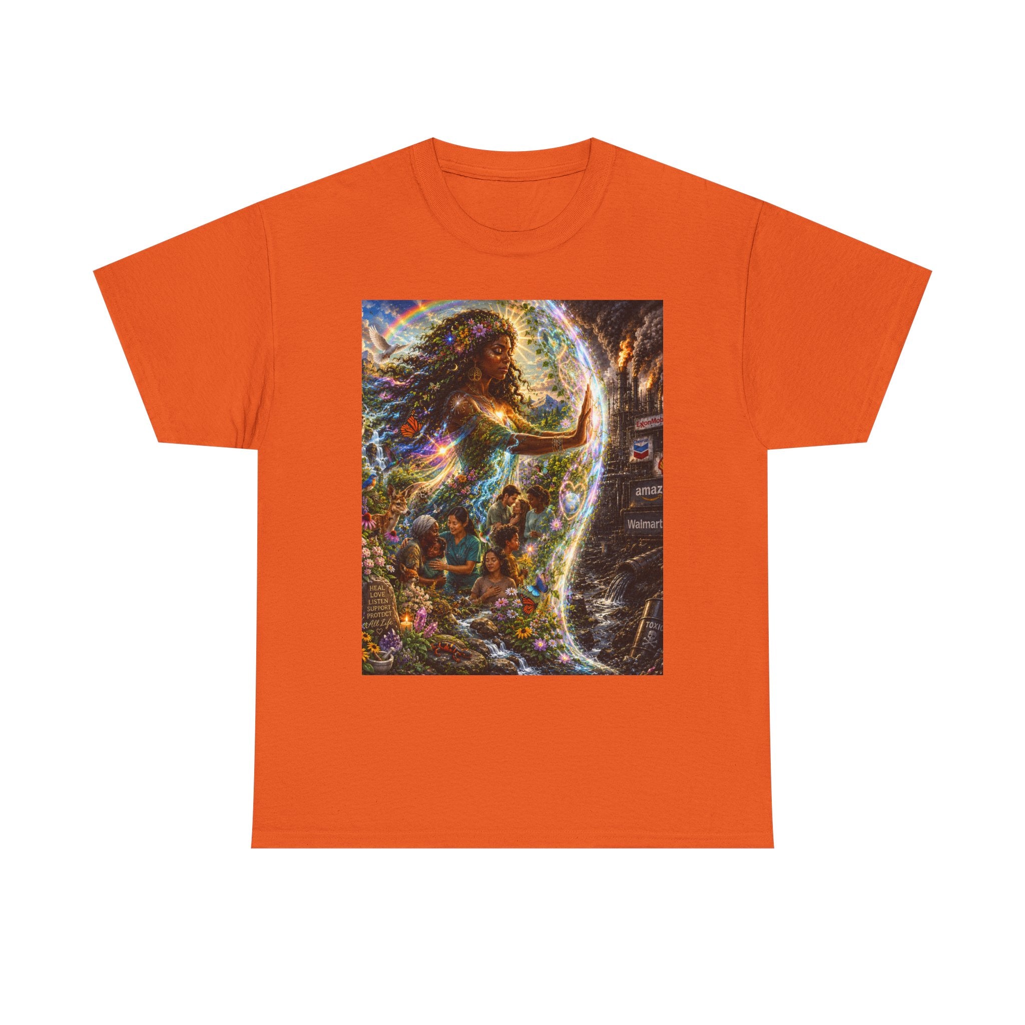 Cosmic Guardian Tee — Earth Mother Spiritual Graphic T-Shirt