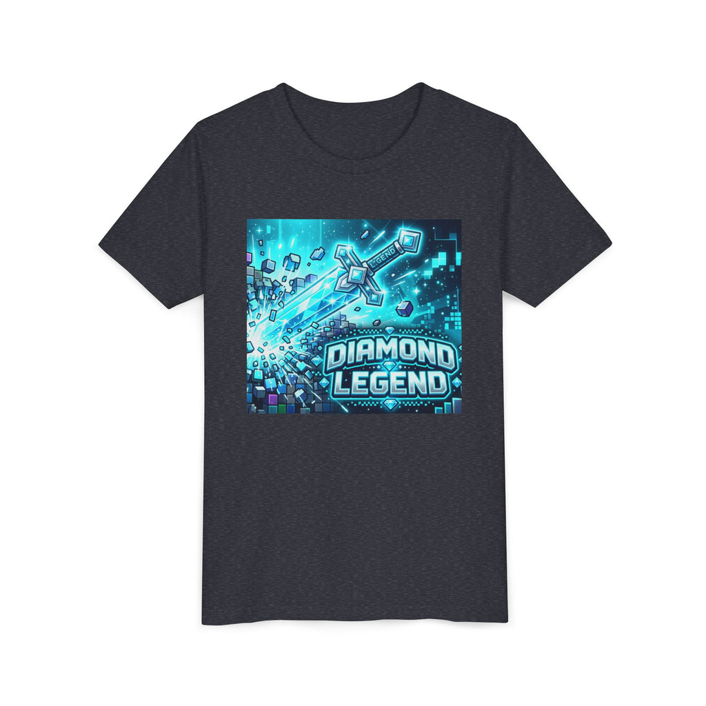 Youth Diamond Legend Tee — Pixel Minecraft-Style Gem Graphic Shirt