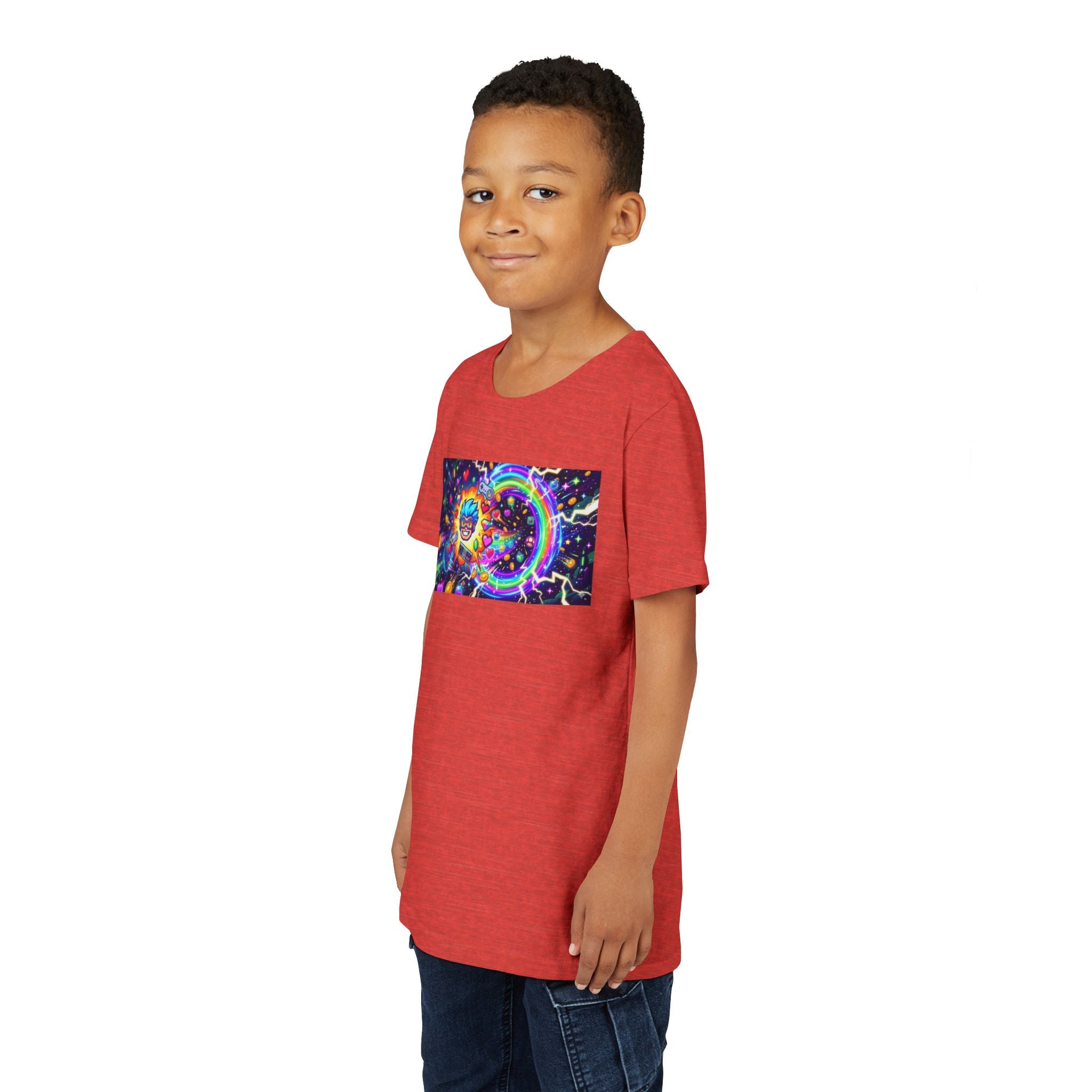 Kids Gaming Tee — Neon Rainbow Portal Gamer Shirt