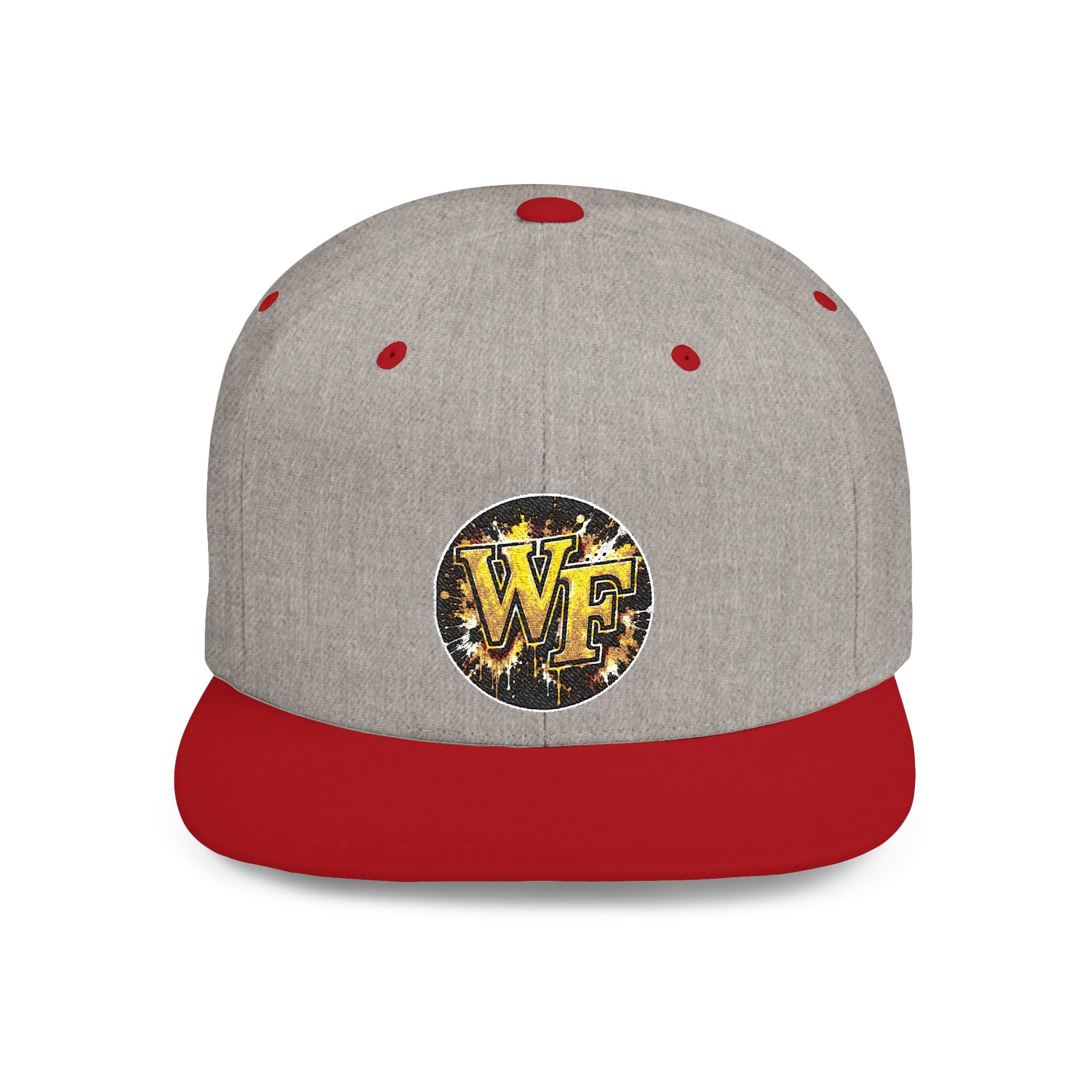 Snapback Hat — WF Gold Leopard Logo Flat Bill Cap