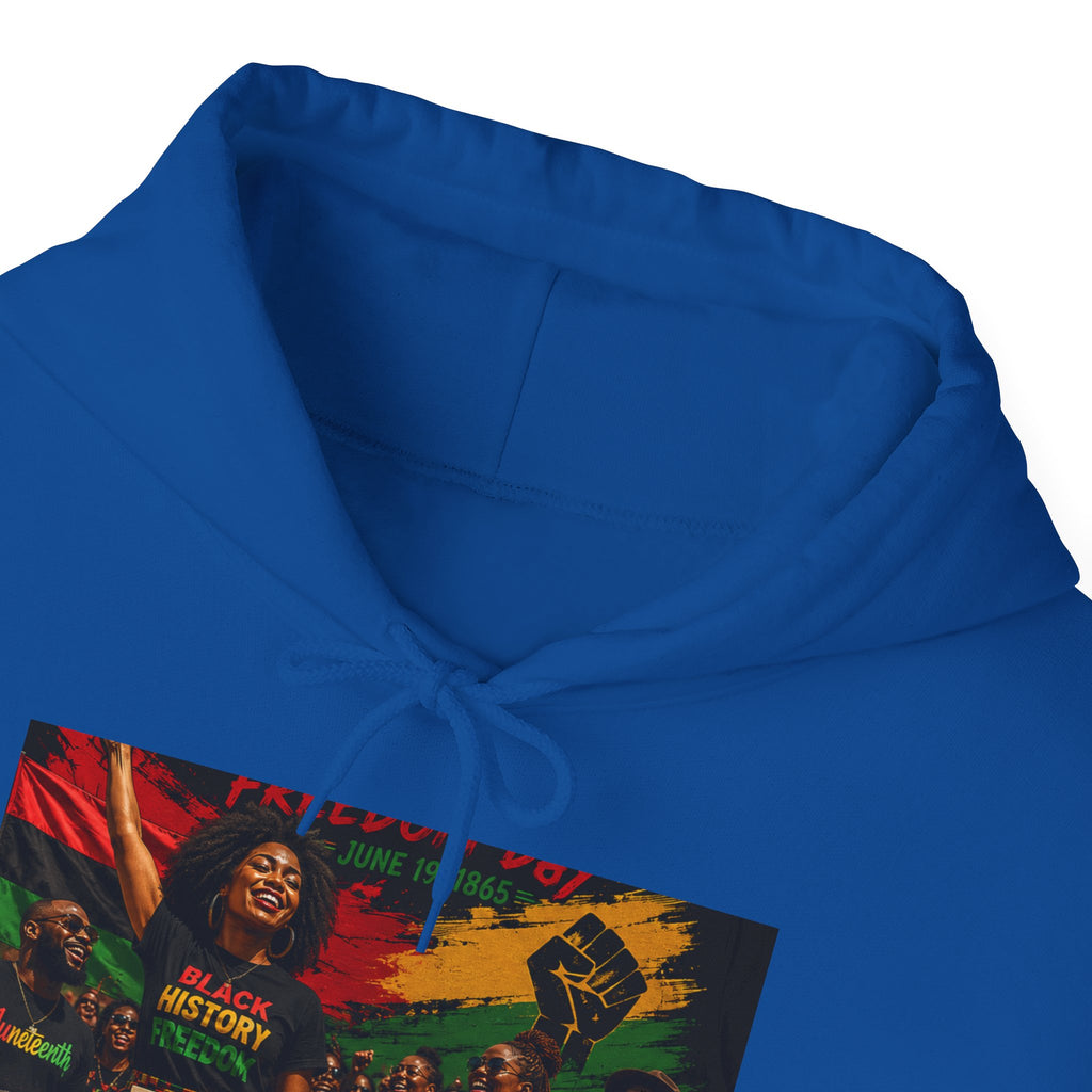 Juneteenth Celebration Hoodie — Juneteenth 1865 Freedom Retro Graphic Hooded Sweatshirt