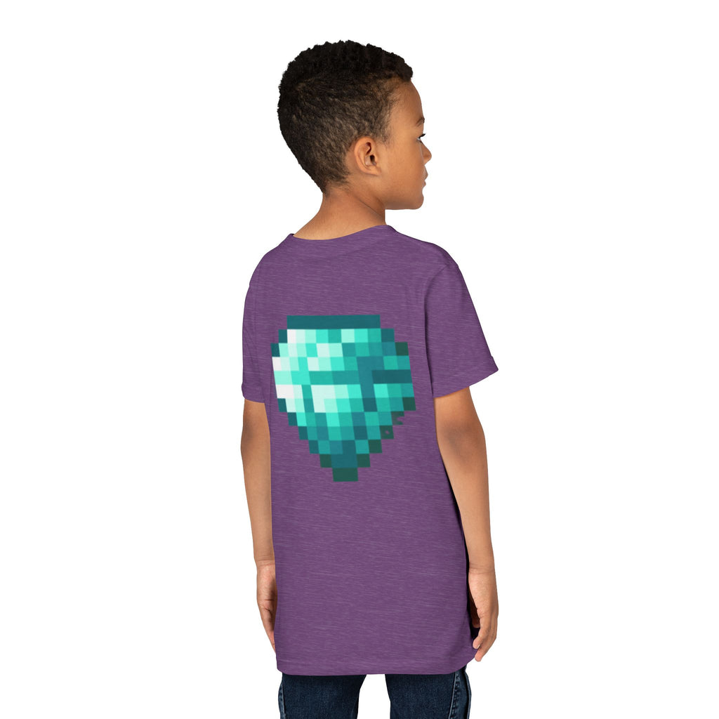 Youth Diamond Legend Tee — Pixel Minecraft-Style Gem Graphic Shirt