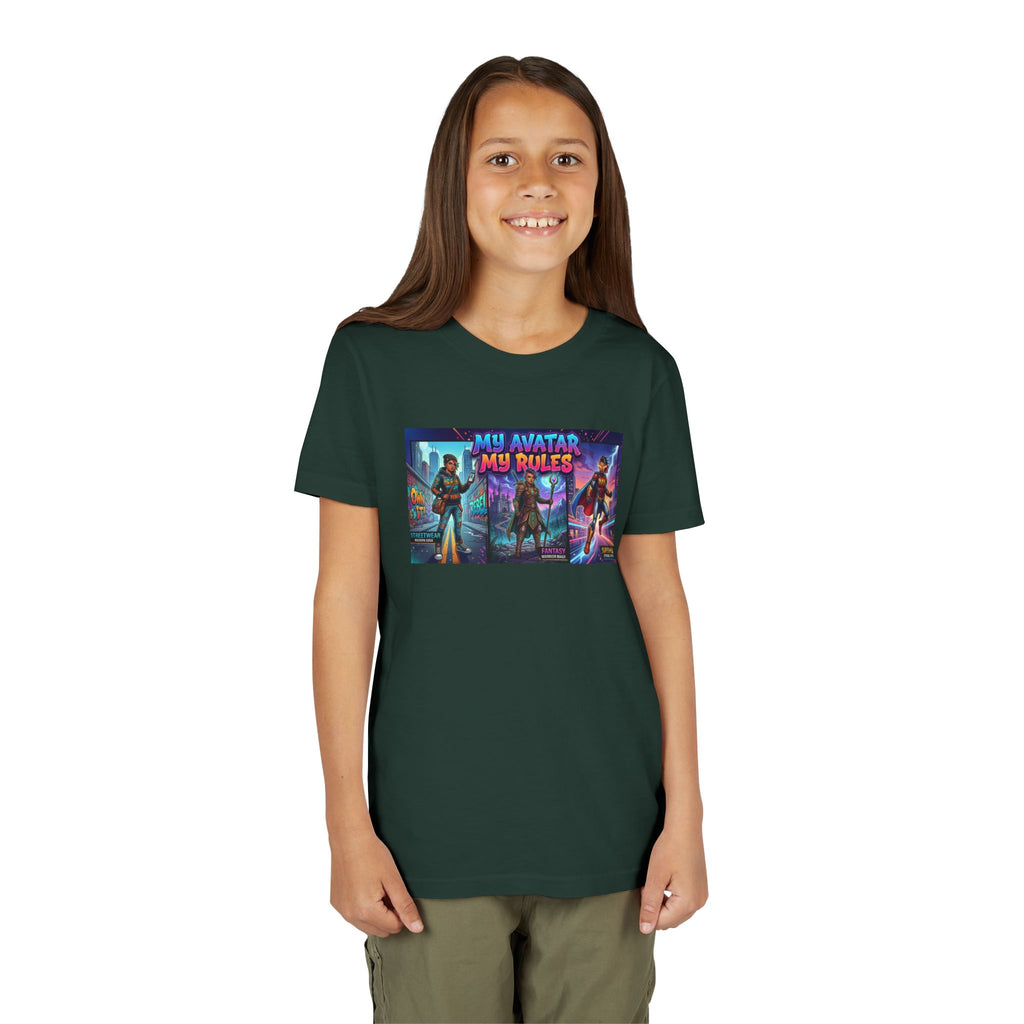 Youth Tee — “MY AVATAR MY RULES” Customizable Character Graphic