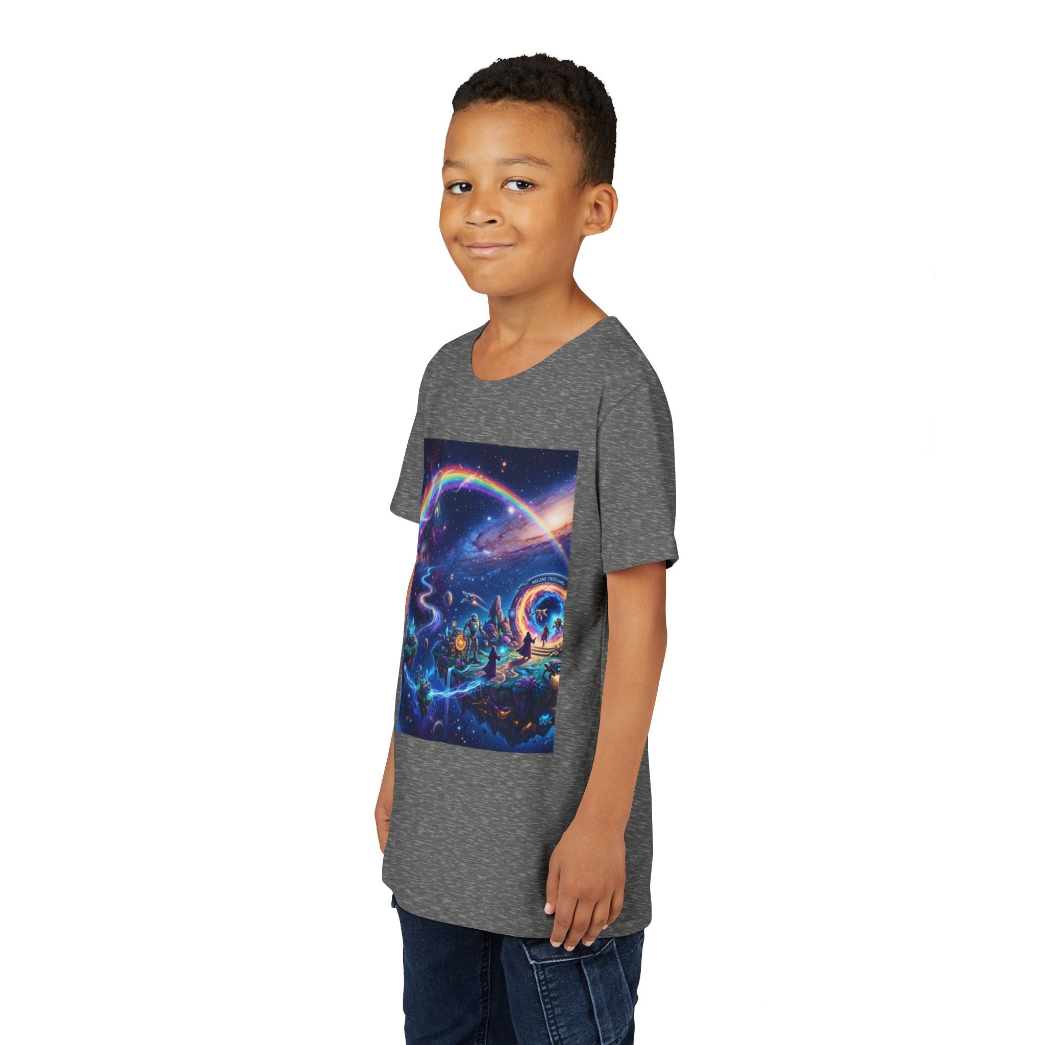 Galaxy Fantasy Youth Tee — Floating Islands, Robots & Magic Portals