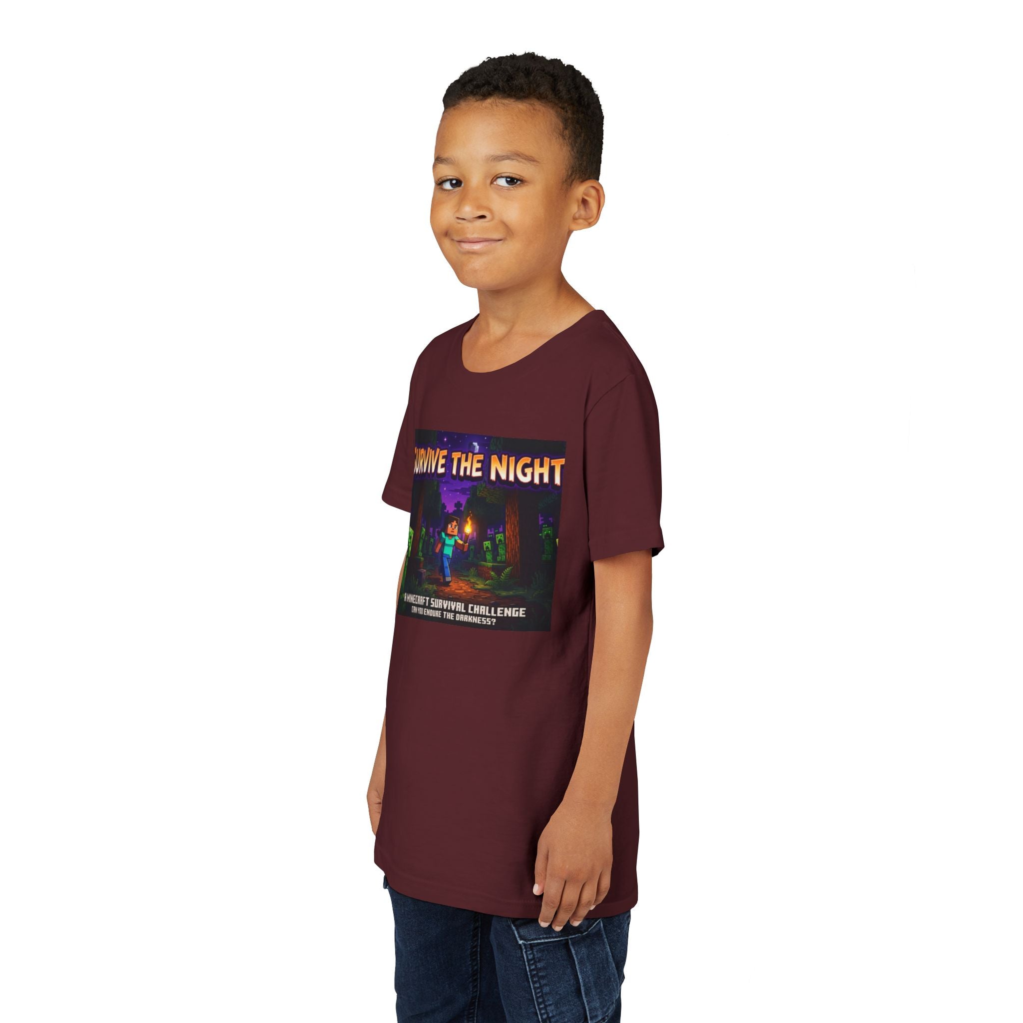 Survive the Night Youth Tee — Glowing Creeper Night Gamer Shirt