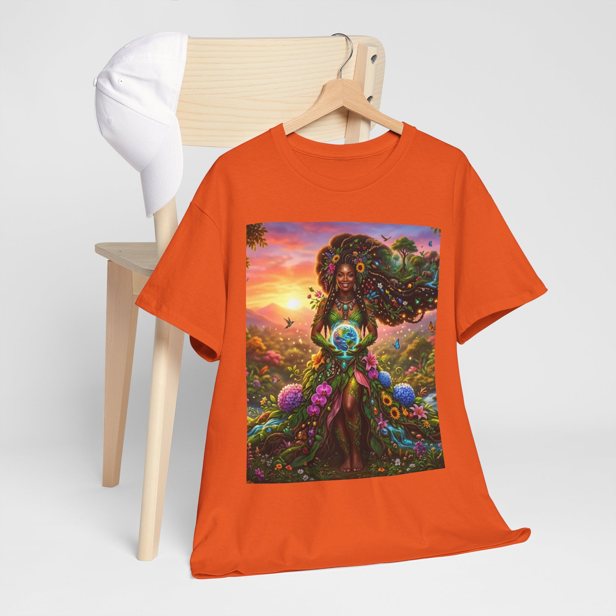 Earth Goddess T-Shirt — Vibrant Floral Nature Mother Graphic Tee