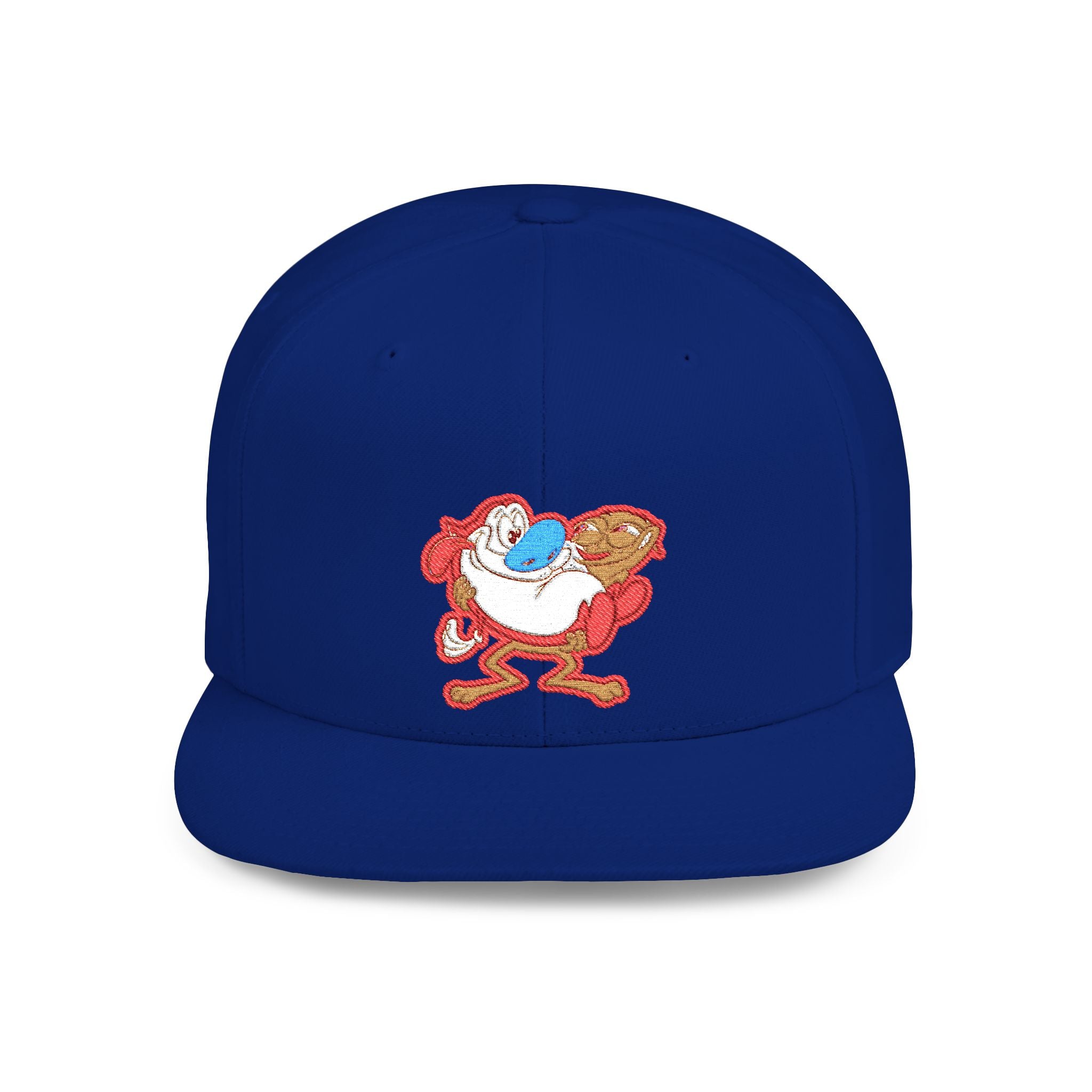 Retro Cartoon Egg Character Flat Bill Snapback Hat