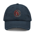 Distressed Embroidered Dad Hat - Vintage Fist Patch