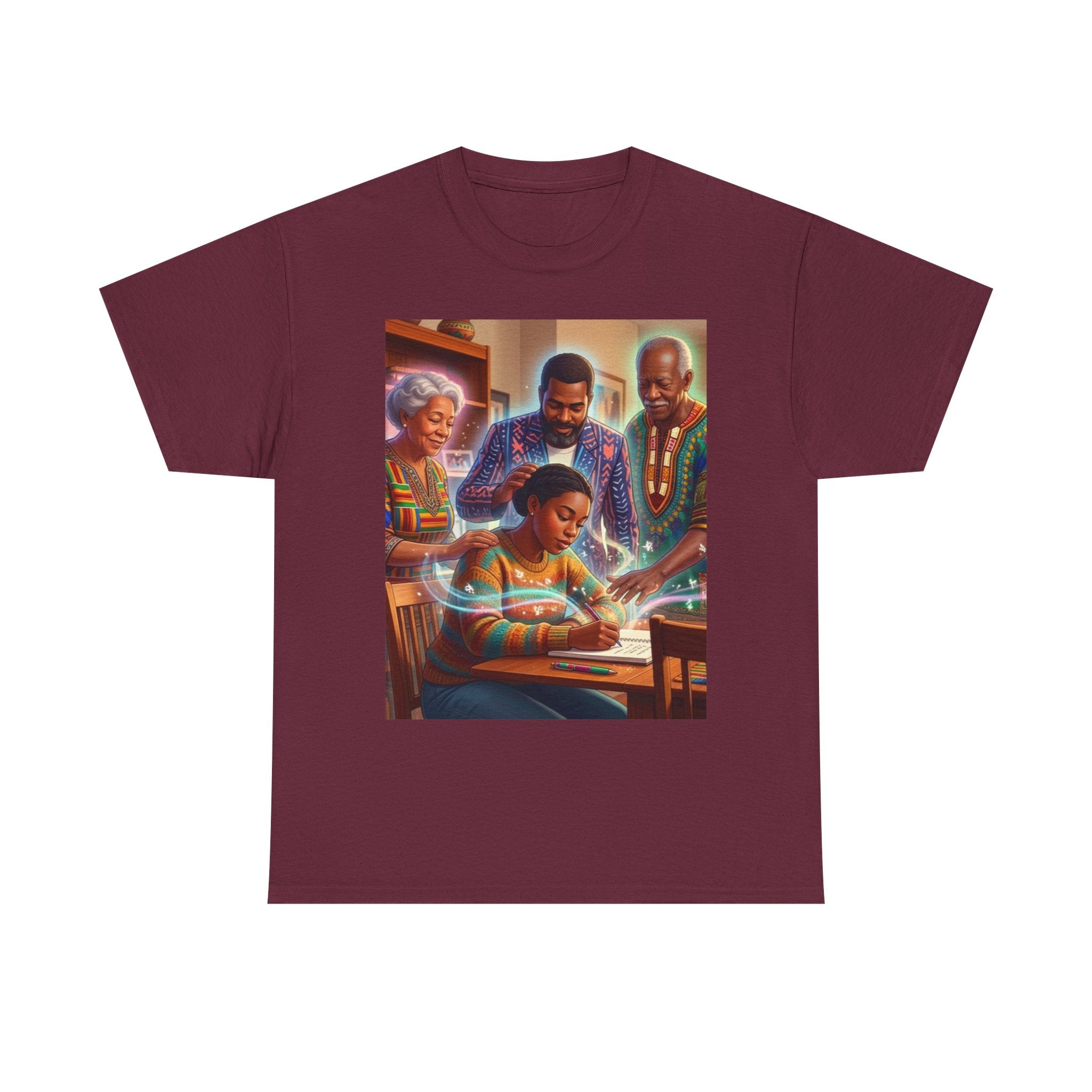 Black Family Study Night T-Shirt — Inspirational Afrofuturist Classroom Artwork