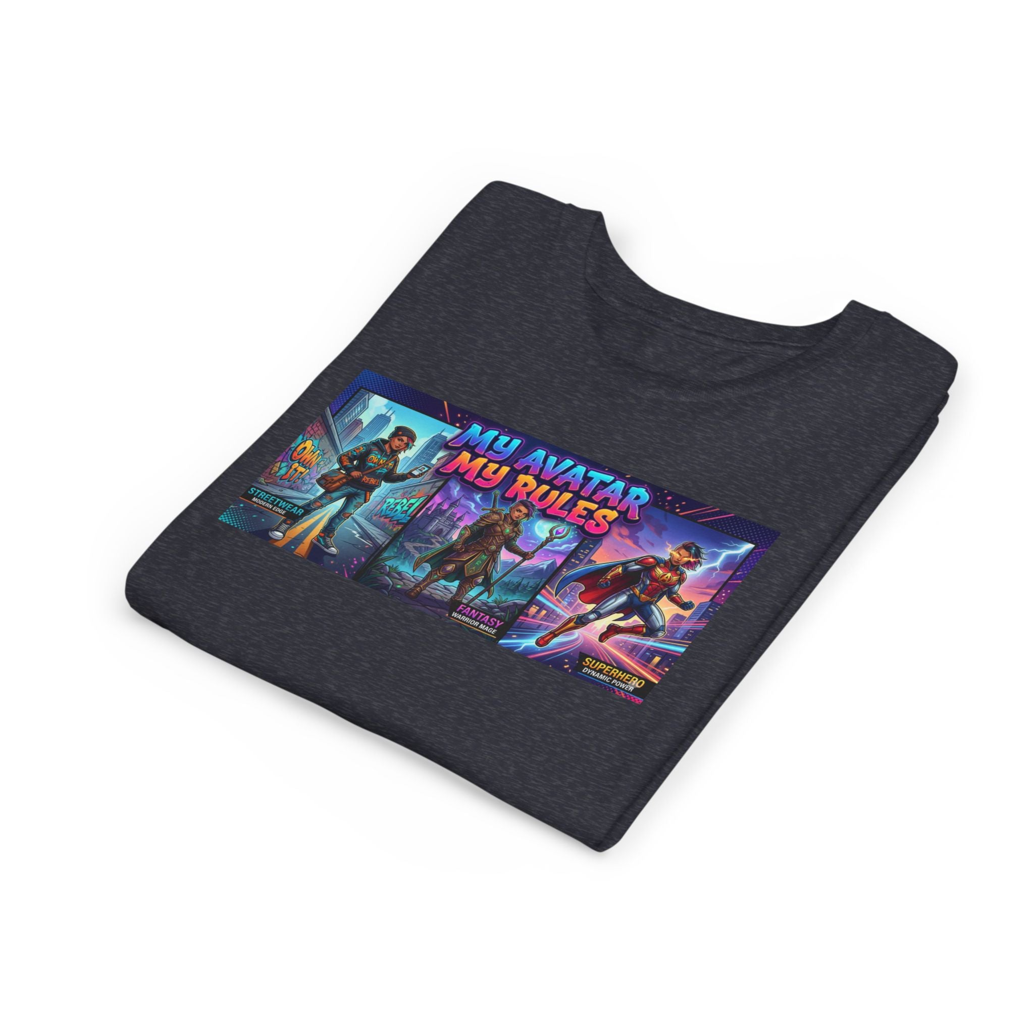 Youth Tee — “MY AVATAR MY RULES” Customizable Character Graphic