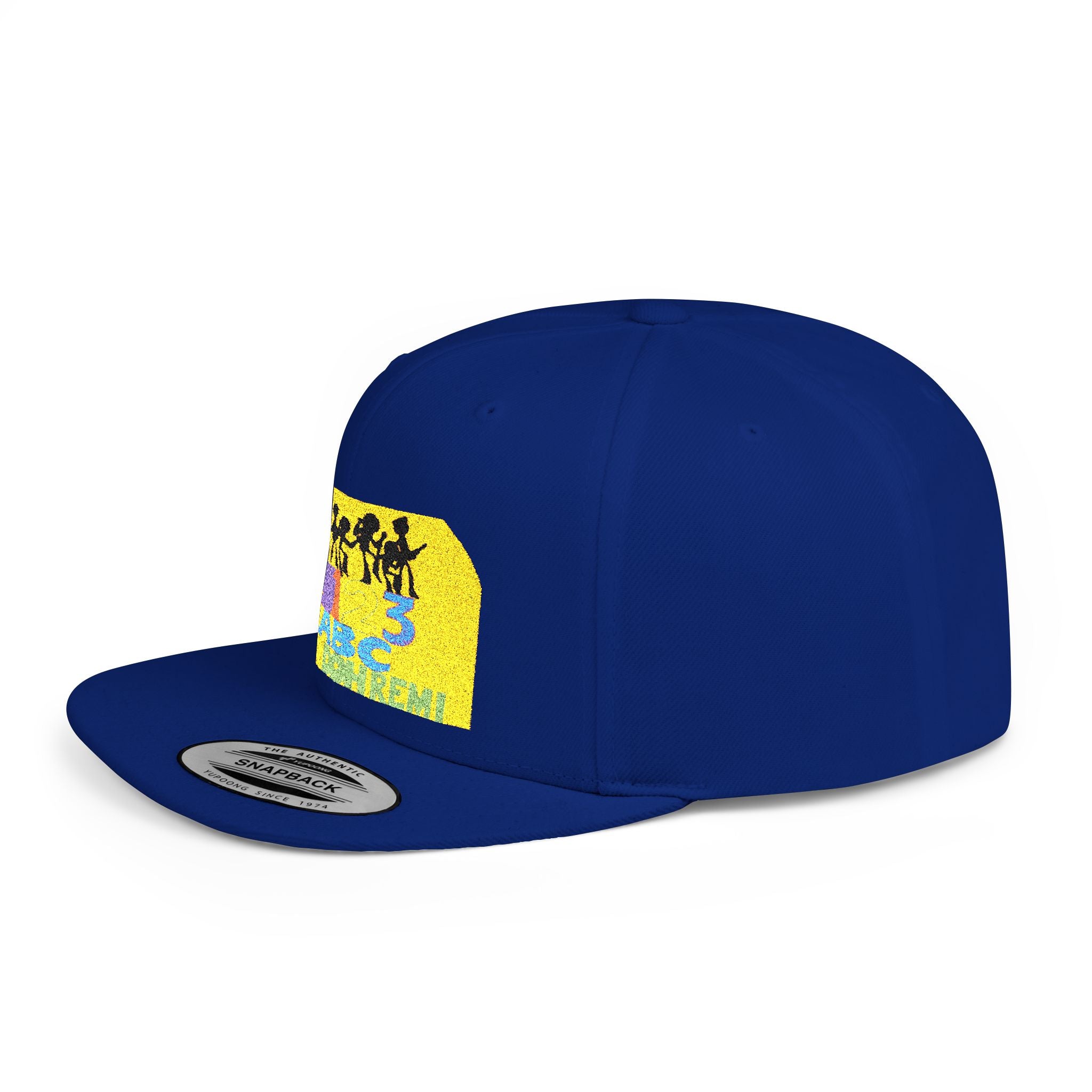 Flat Bill Snapback Hat — Retro Dance Crew Graphic Cap