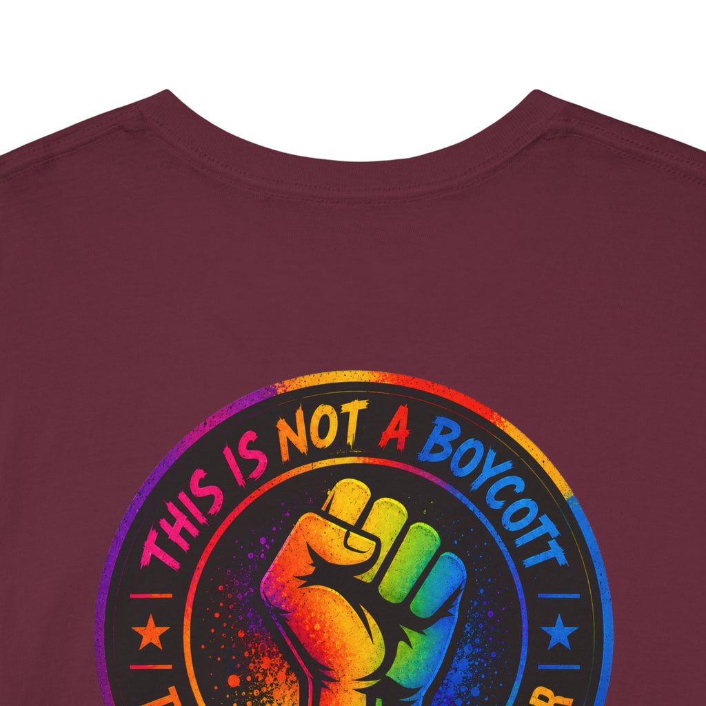 T-Shirt — Rainbow Empowerment Portrait Tee ("This Is Not A Boycott, This Is A Human Transaction")