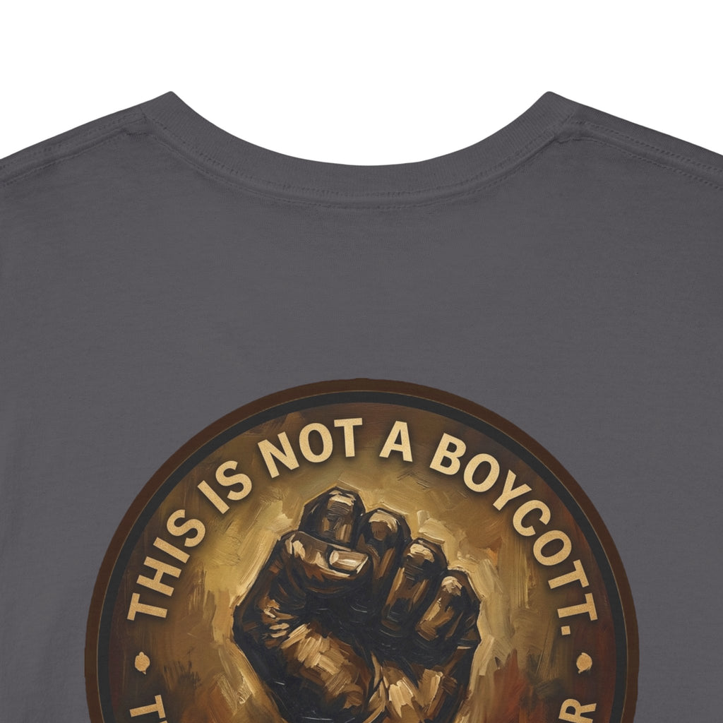 Jesus Portrait Tee with 'This Is Not A Boycott — This Is A Wealth Transfer' Back Emblem