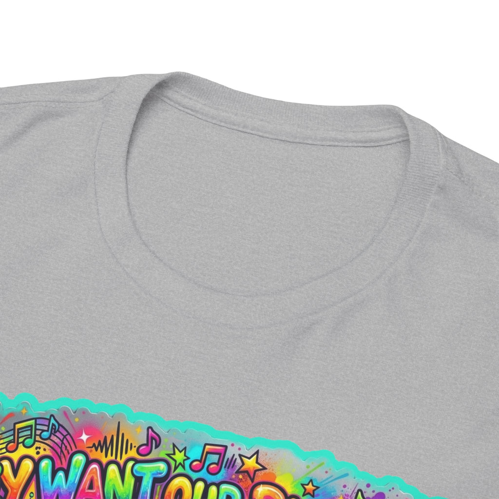 Music Vibes Tee — “They Want Our Rhythm But They Don’t Want Our Blues” Psychedelic Drip Note T-Shirt