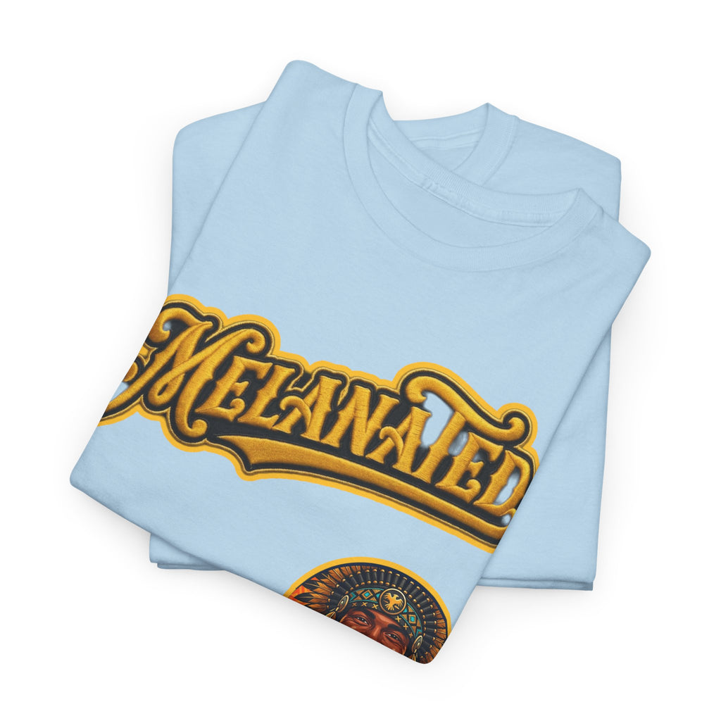 Melanated 19 Graphic Tee — Retro Script Logo & Gold Number Baseball Shirt