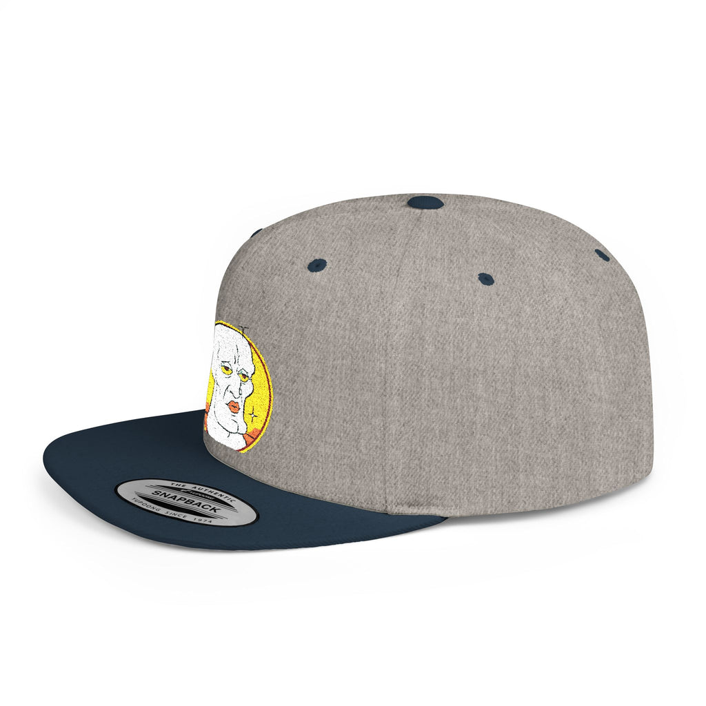 Snapback Hat — Cute Cat Holding Flower Patch, Cute Kawaii Cat Embroidered Cap