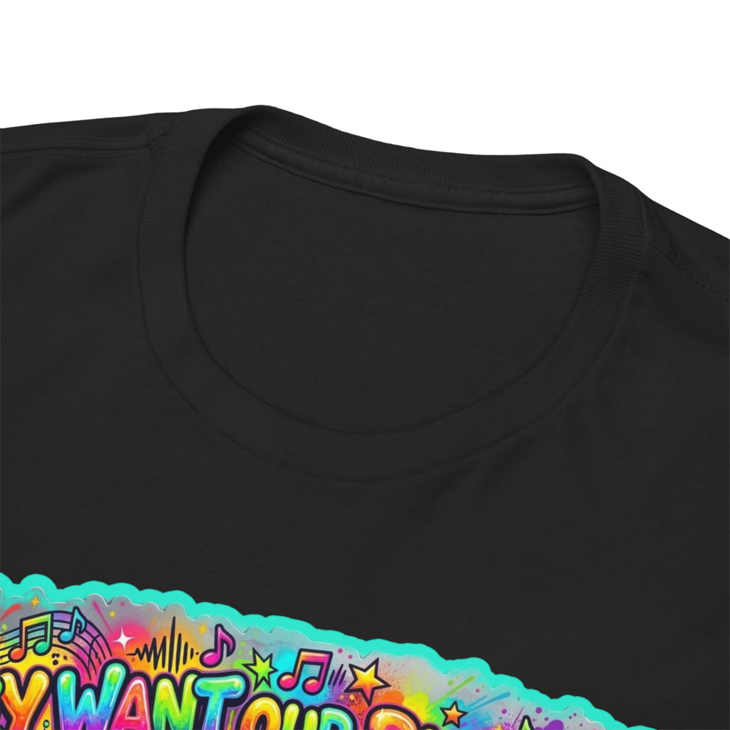 Music Vibes Tee — “They Want Our Rhythm But They Don’t Want Our Blues” Psychedelic Drip Note T-Shirt