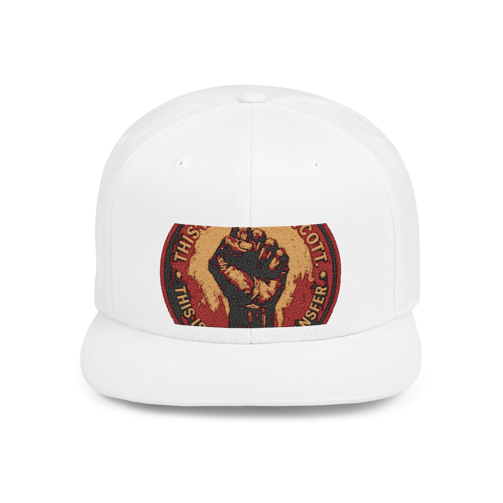 Raised Fist Snapback Hat – Vintage Protest Emblem Flat Bill Cap