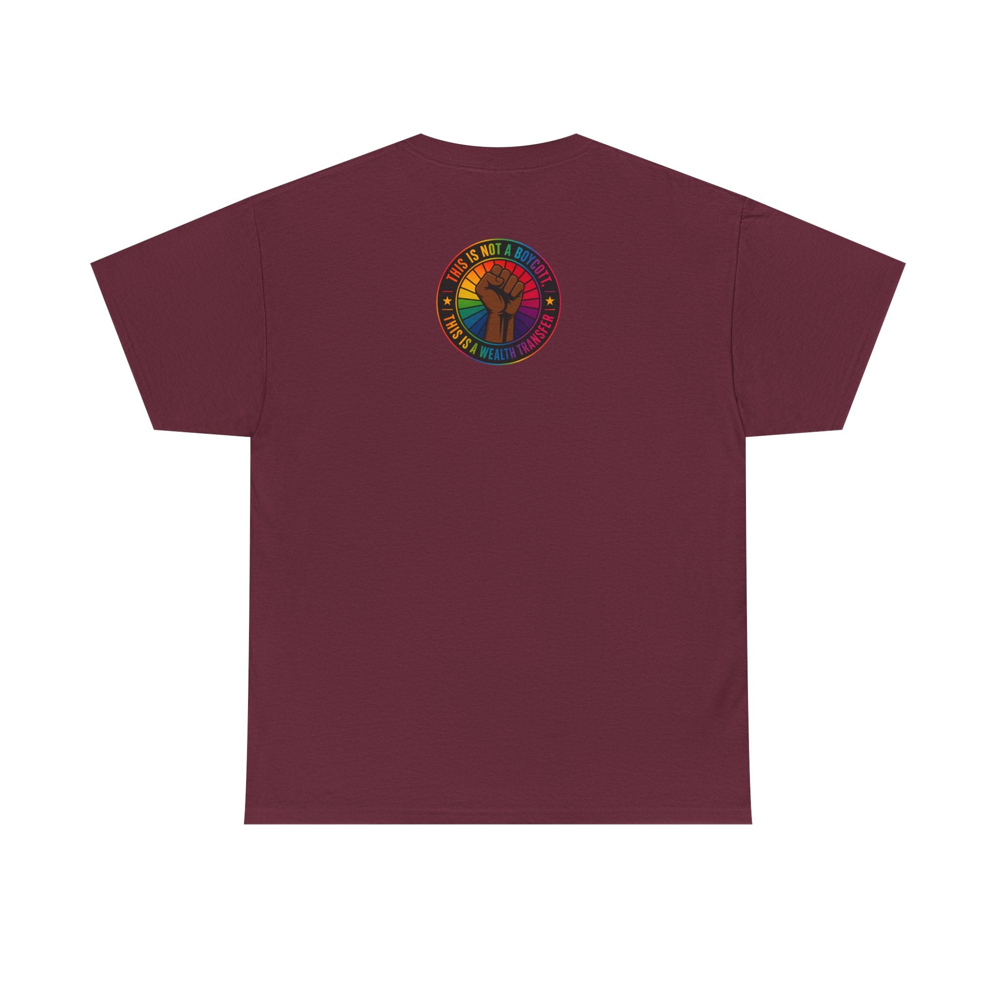 Graphic Tee — "I'm White, But Not THAT White" Illustration with Back Raised Fist Logo