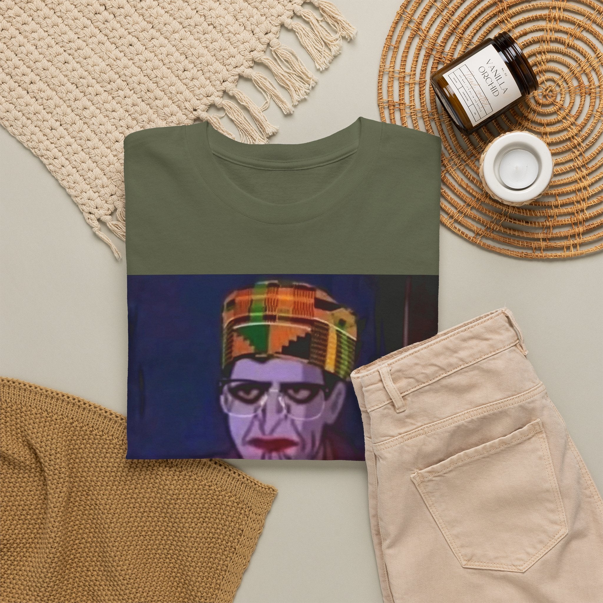 Graphic Tee — Vintage Afrocentric Joker Portrait & Psychedelic Raised Fist Art