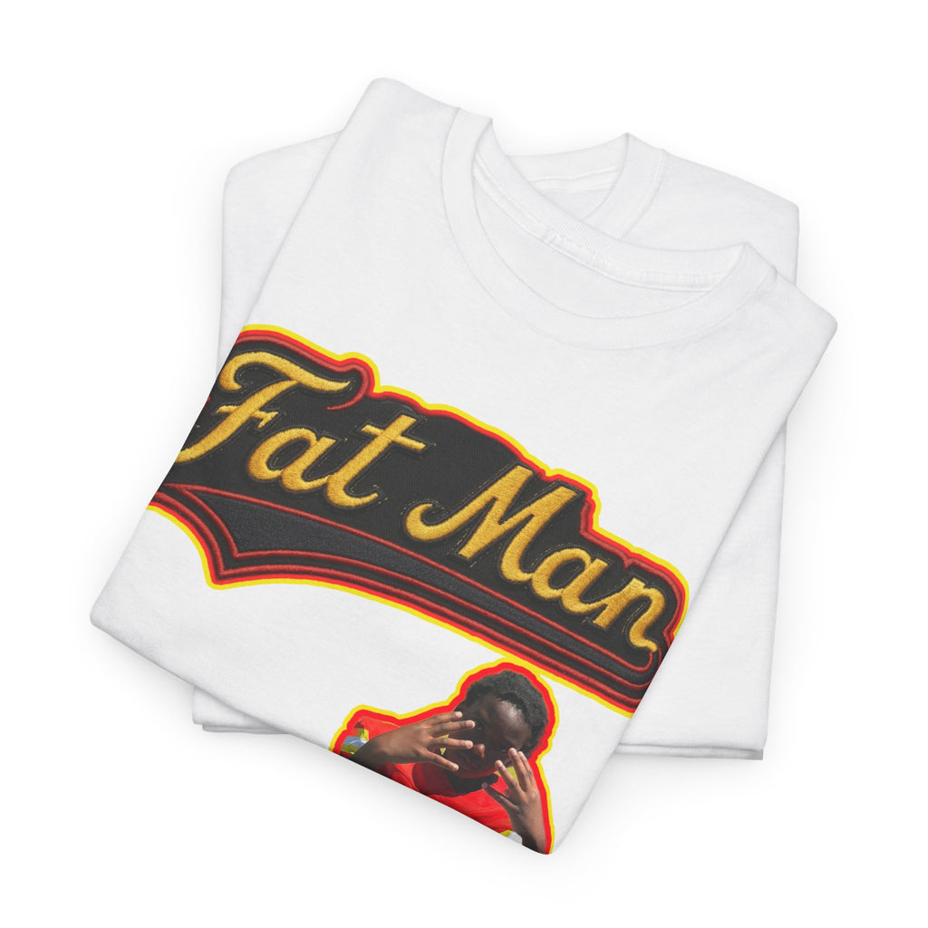 Fat Man Graphic Tee — Retro Boxing Design with '10' Back Patch