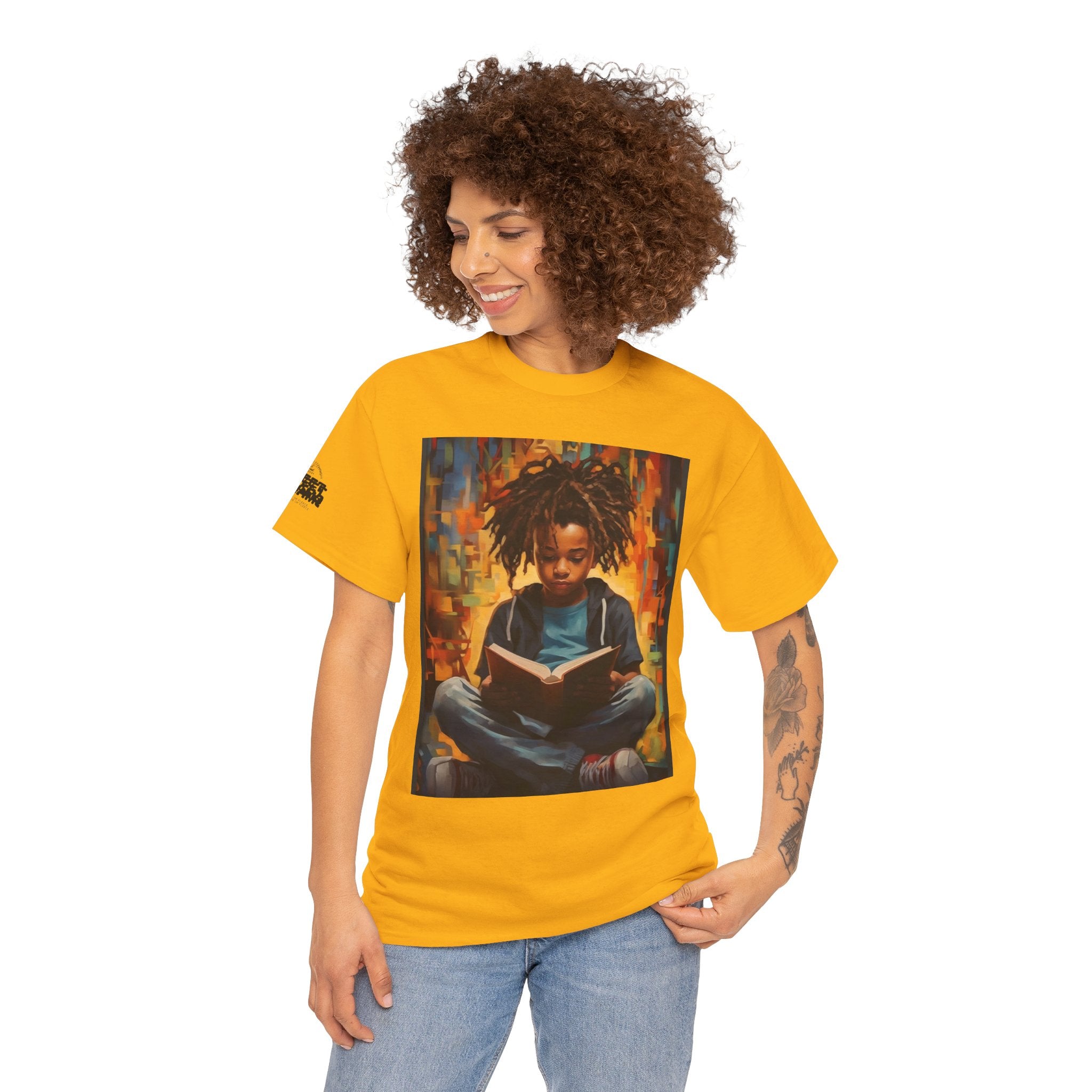 Graphic Tee — 'This Is Not A Boycott, This Is A Wealth Transfer' Back Print with Reading Child Artwork