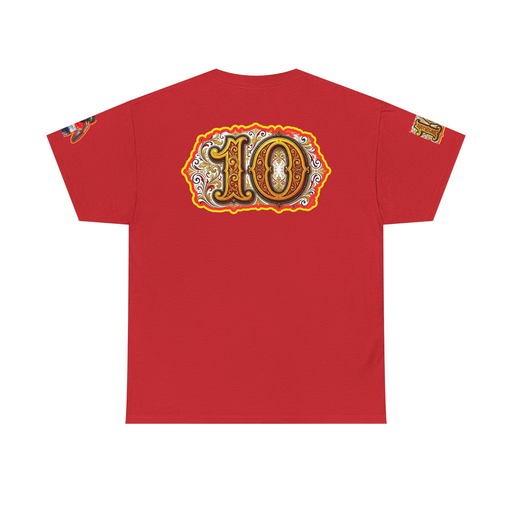 Fat Man Graphic Tee — Retro Boxing Design with '10' Back Patch