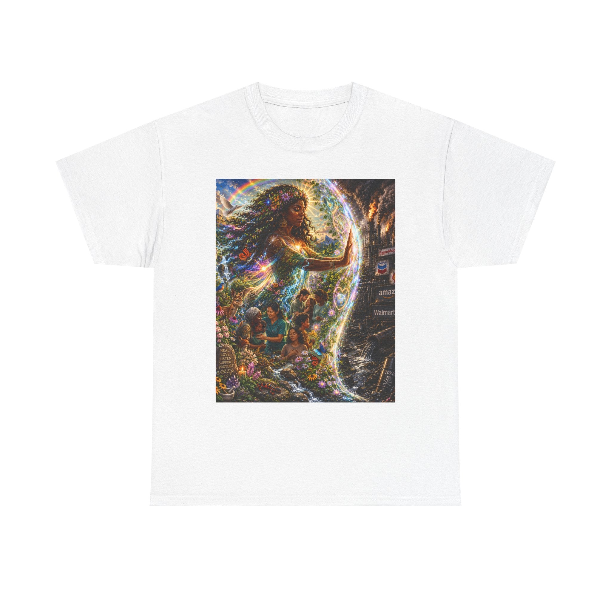 Cosmic Guardian Tee — Earth Mother Spiritual Graphic T-Shirt