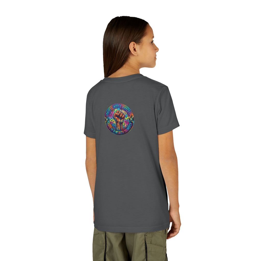 Retro Pixel Explosion Youth Tee — Smiling Avatar, Hearts, Gems & Controllers