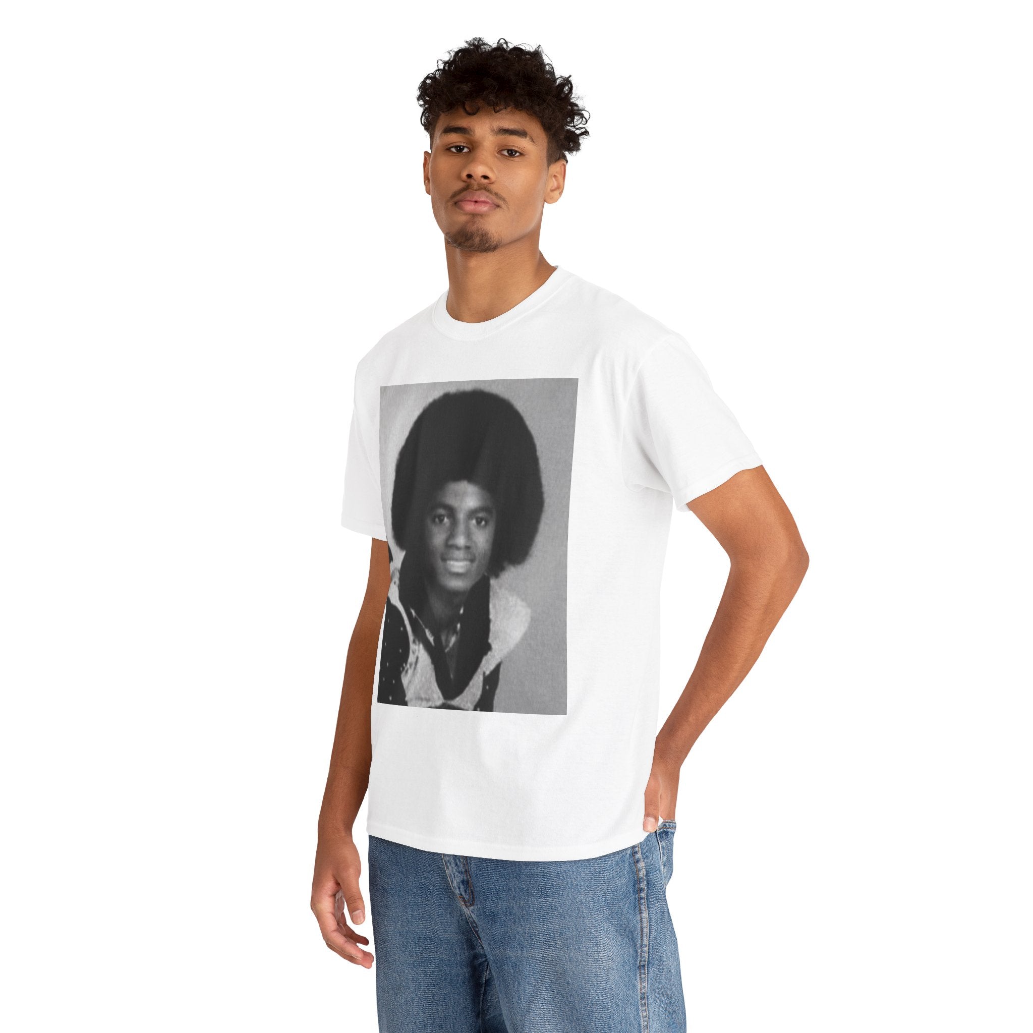 Graphic Tee — Retro Portrait Front with Black Power Fist Back