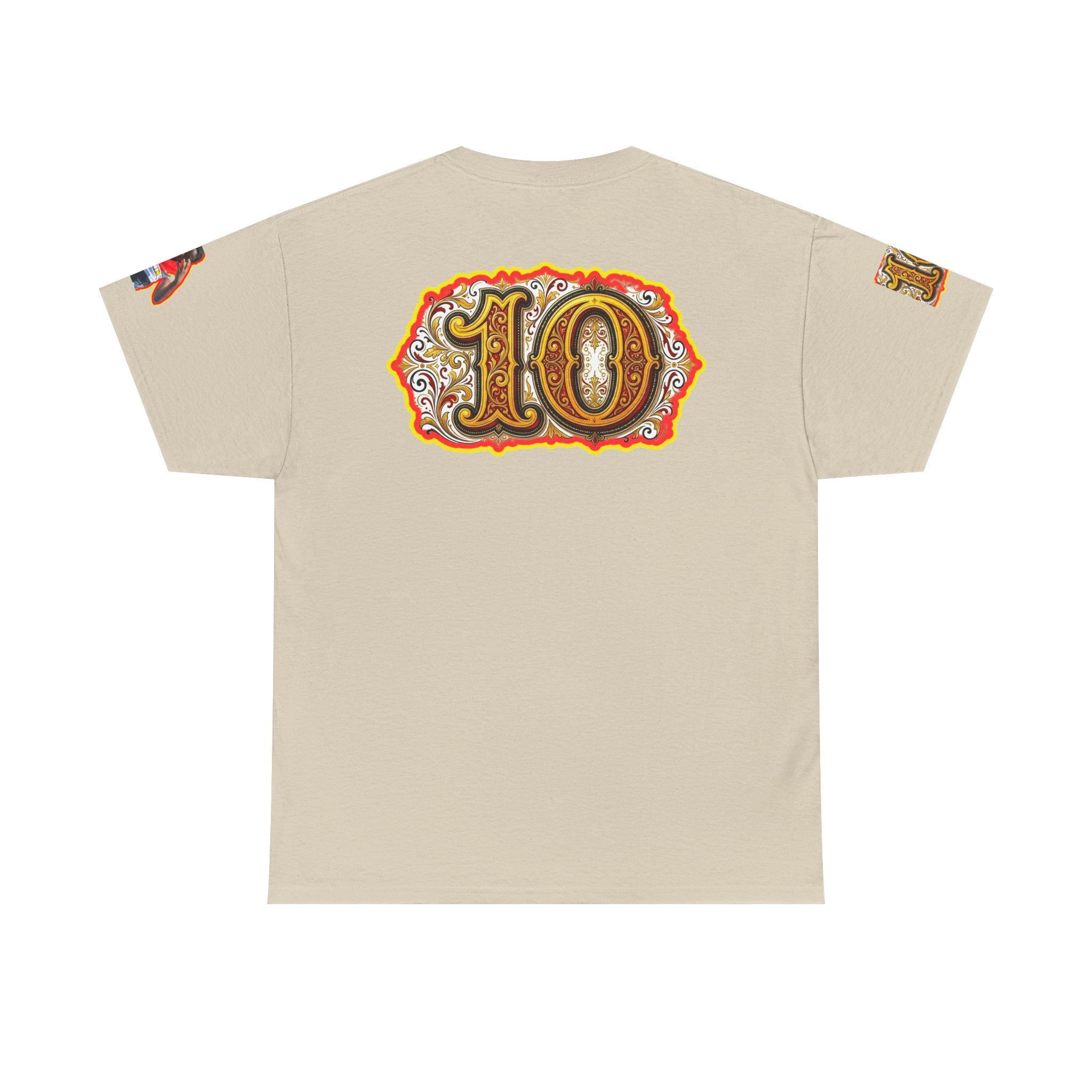 Fat Man Graphic Tee — Retro Boxing Design with '10' Back Patch