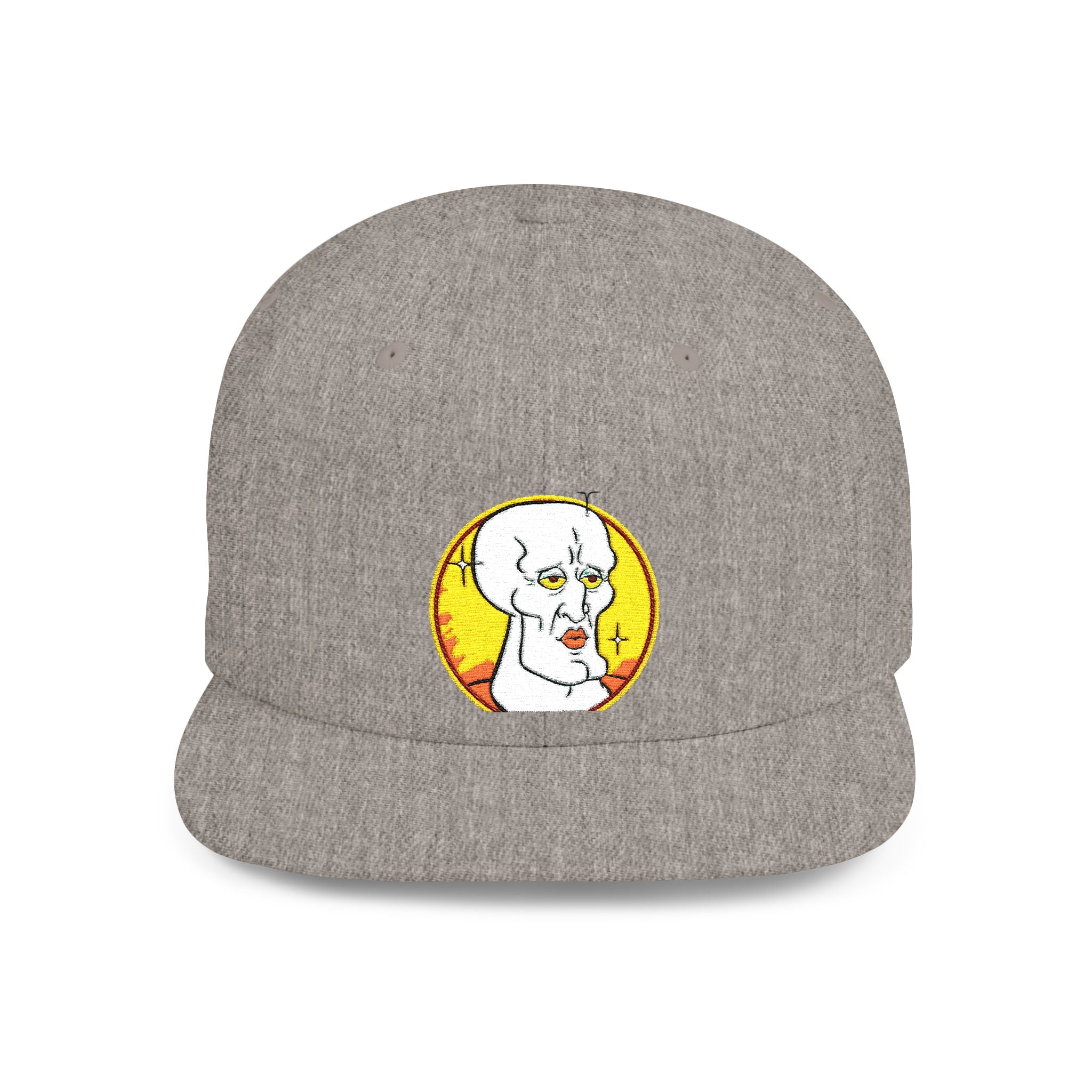 Snapback Hat — Cute Cat Holding Flower Patch, Cute Kawaii Cat Embroidered Cap