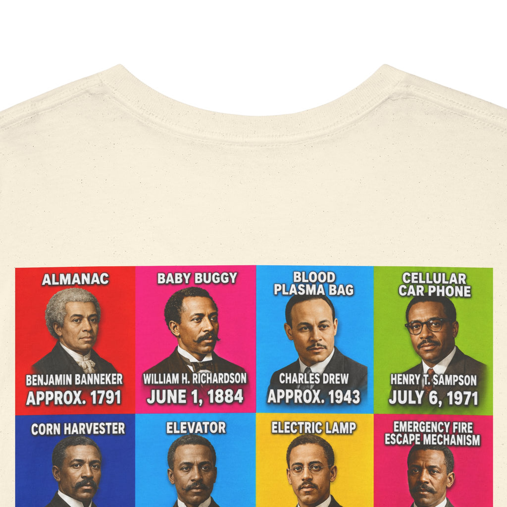 Black inventors Grid T‑Shirt — Colorful Historical Portraits Tee