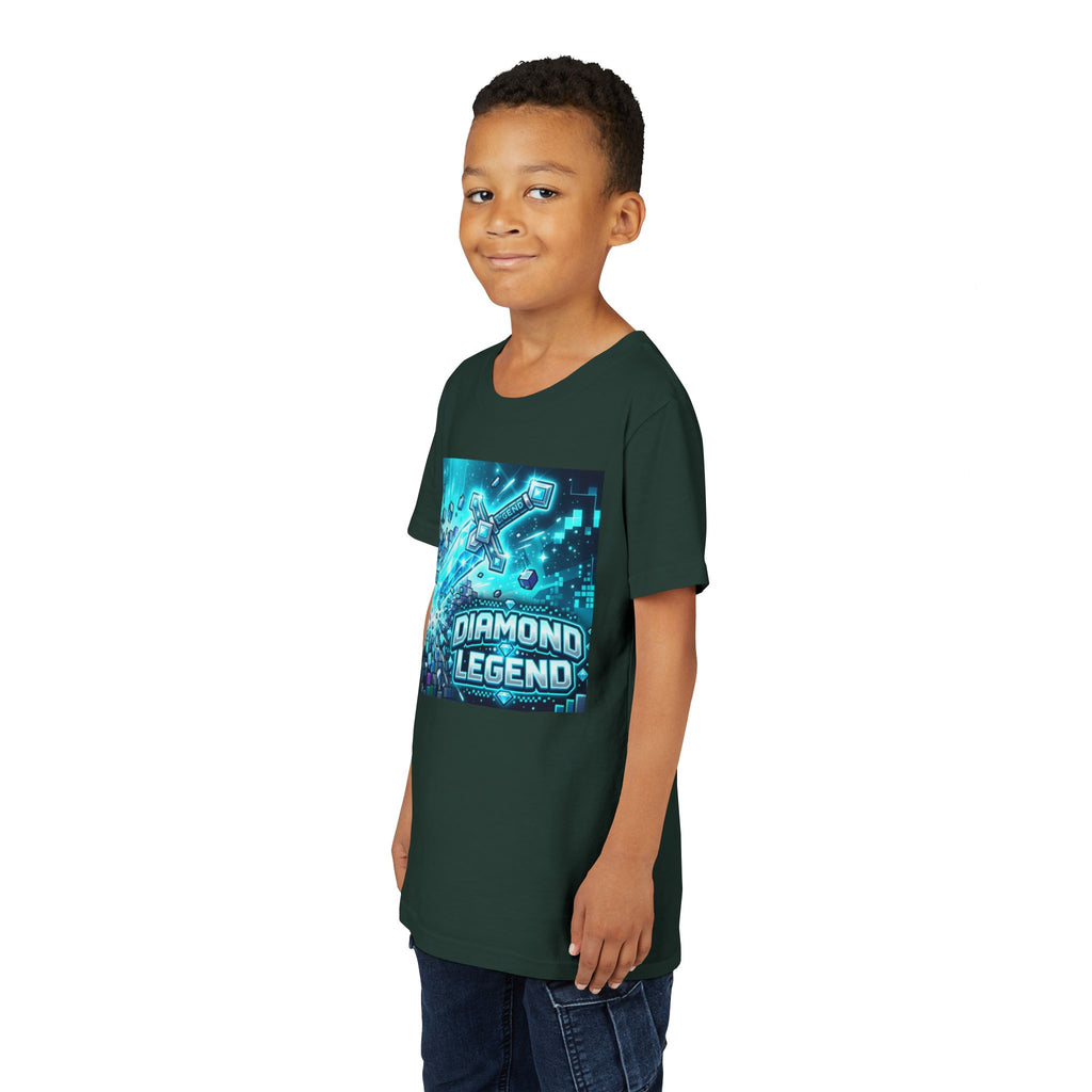 Youth Diamond Legend Tee — Pixel Minecraft-Style Gem Graphic Shirt