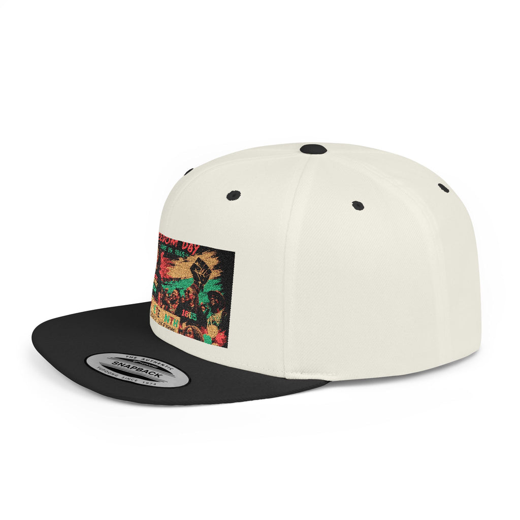 Reggae Vibes Flat Bill Snapback Hat — Colorful Rasta Music Patch