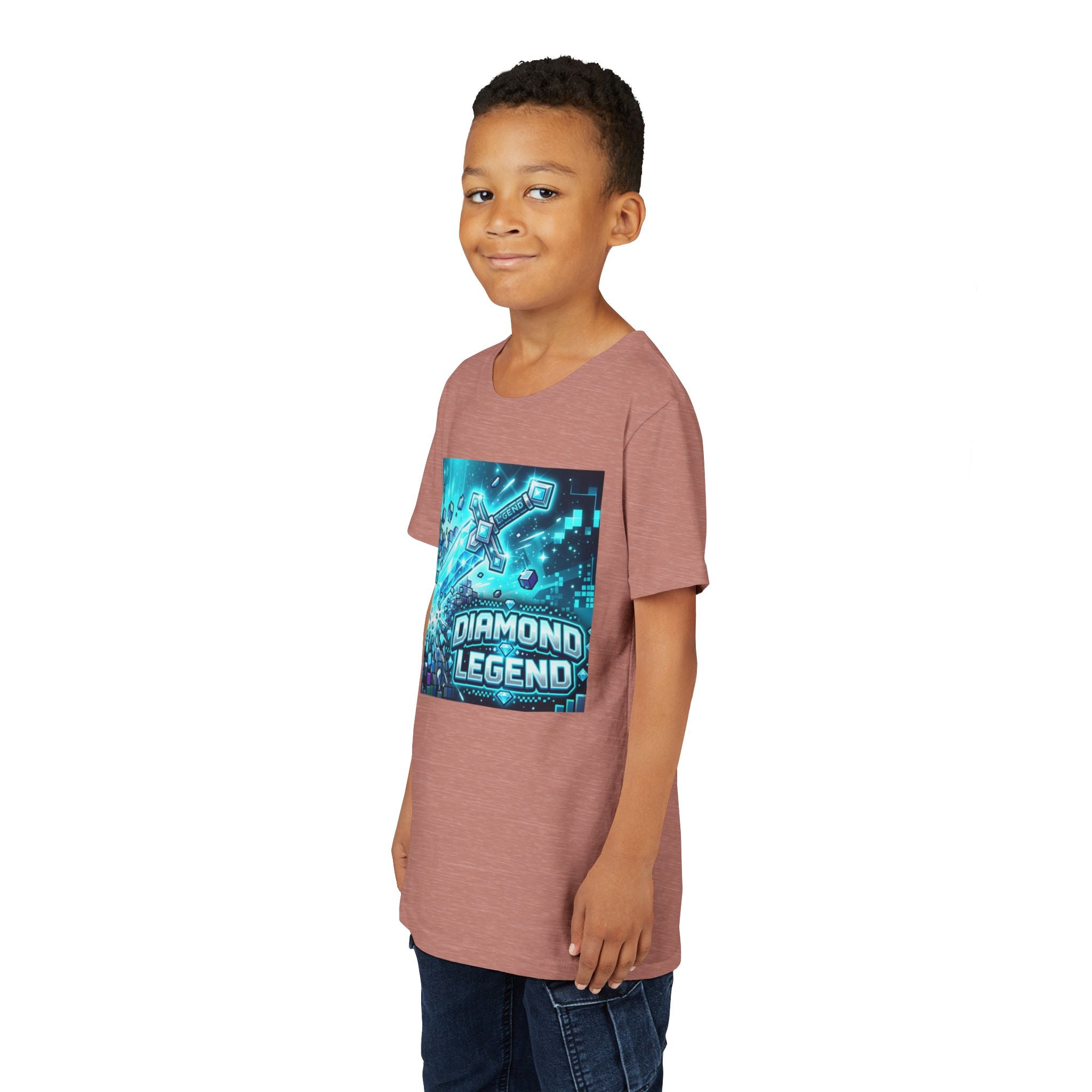 Youth Diamond Legend Tee — Pixel Minecraft-Style Gem Graphic Shirt
