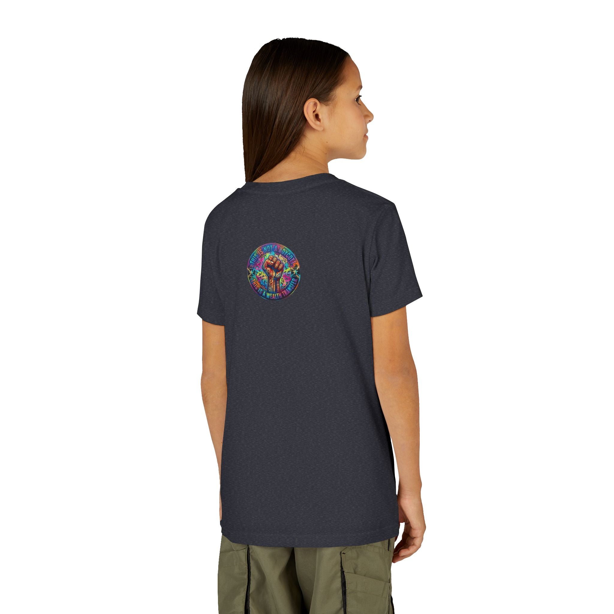 Funny Character Crew Youth Tee — Colorful Crazy Faces Graphic